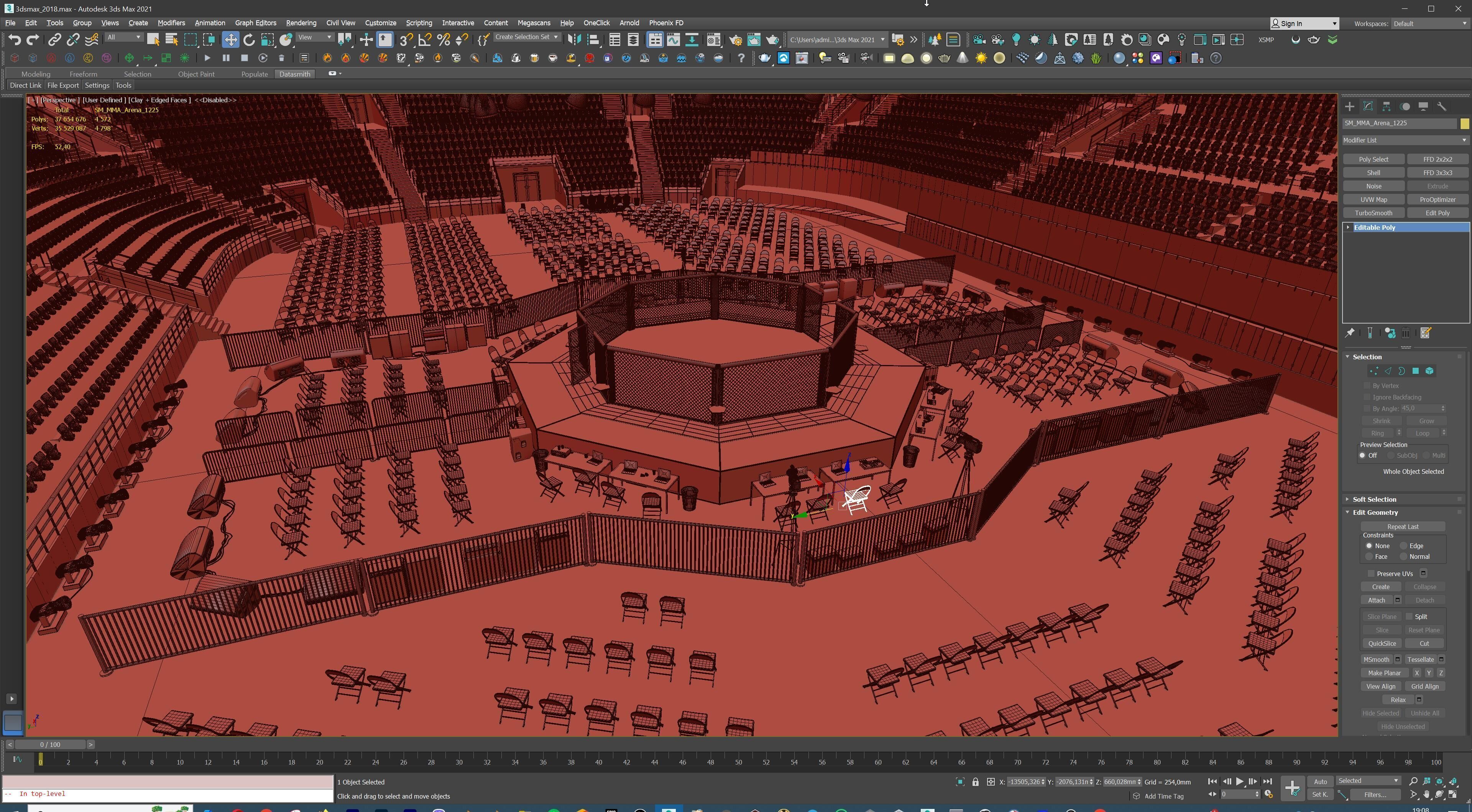 MMA Fight Arena Stadium Interior 3D model_43