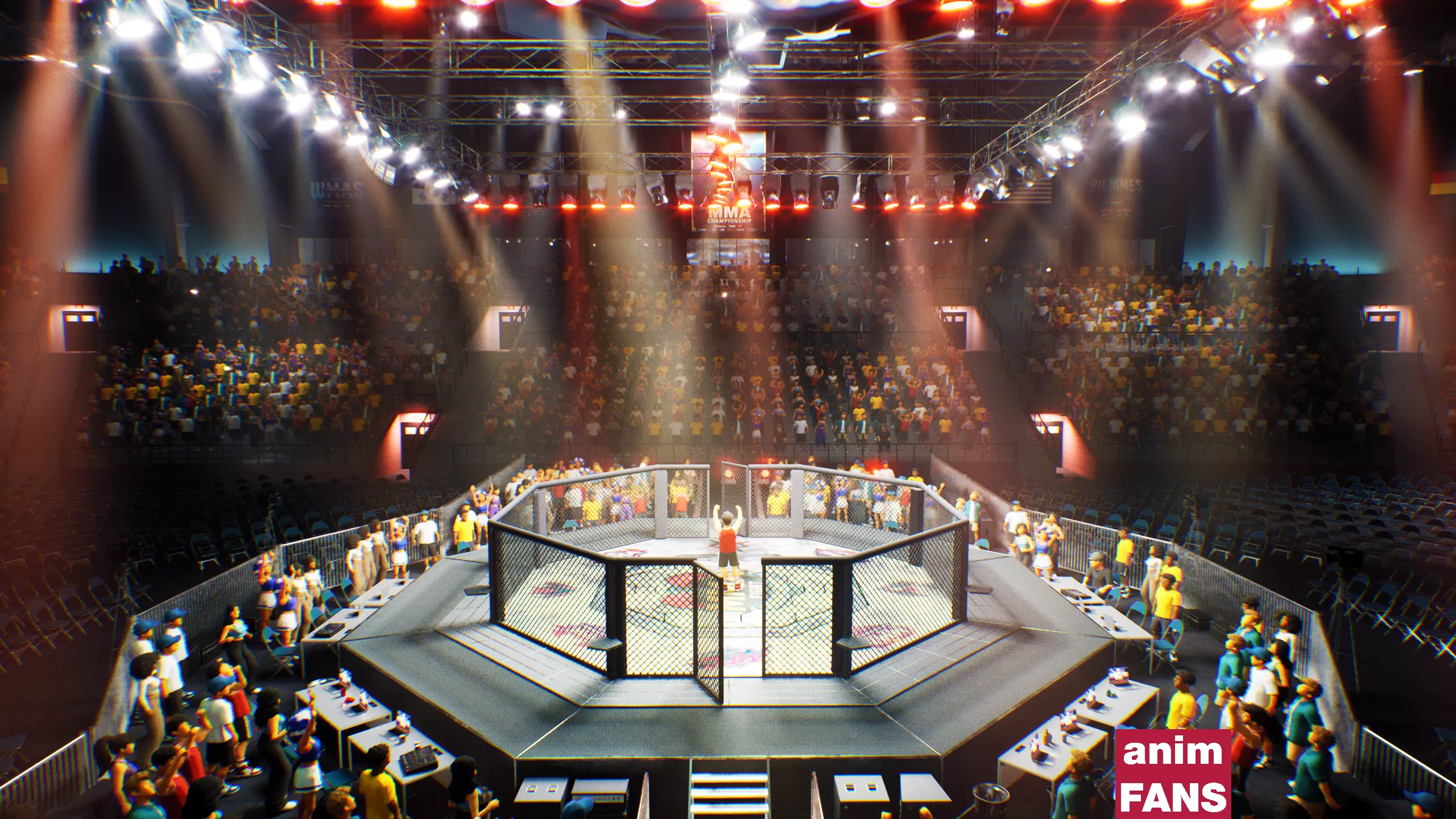 MMA Fight Arena Stadium Interior - Modular Environment Scene 3D model