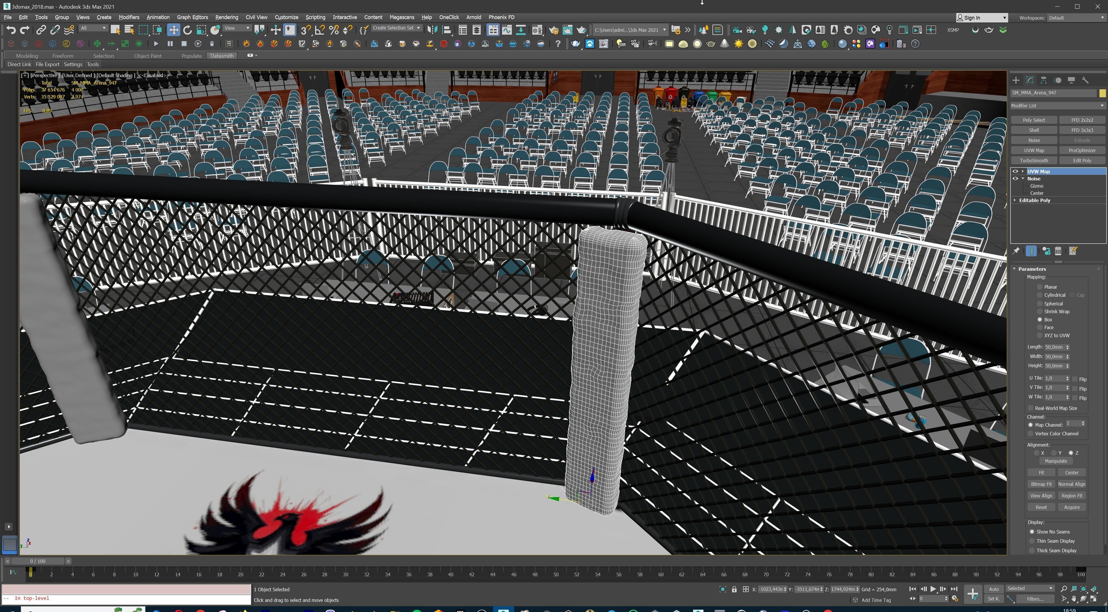 MMA Fight Arena Stadium Interior 3D model_53