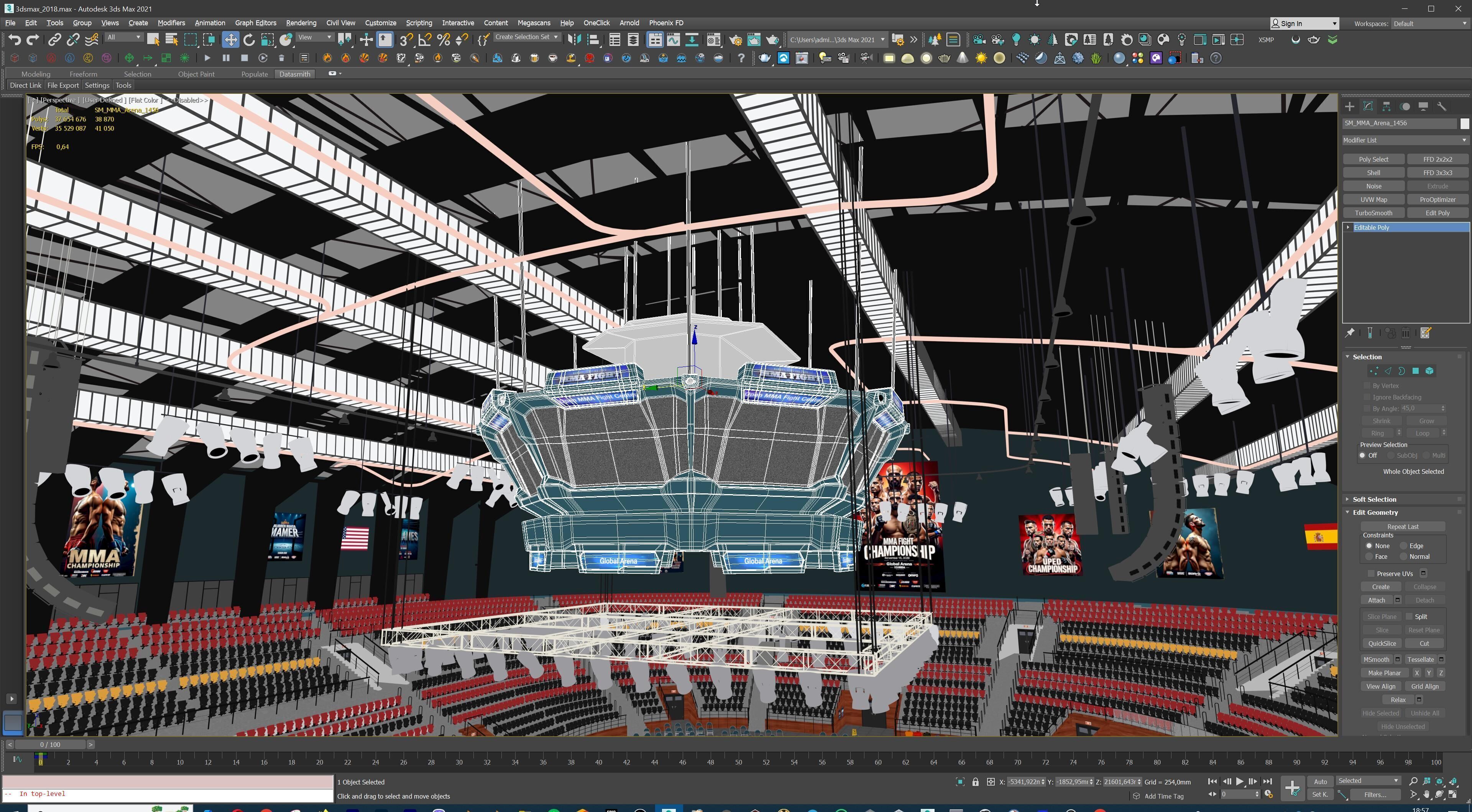 MMA Fight Arena Stadium Interior 3D model_44