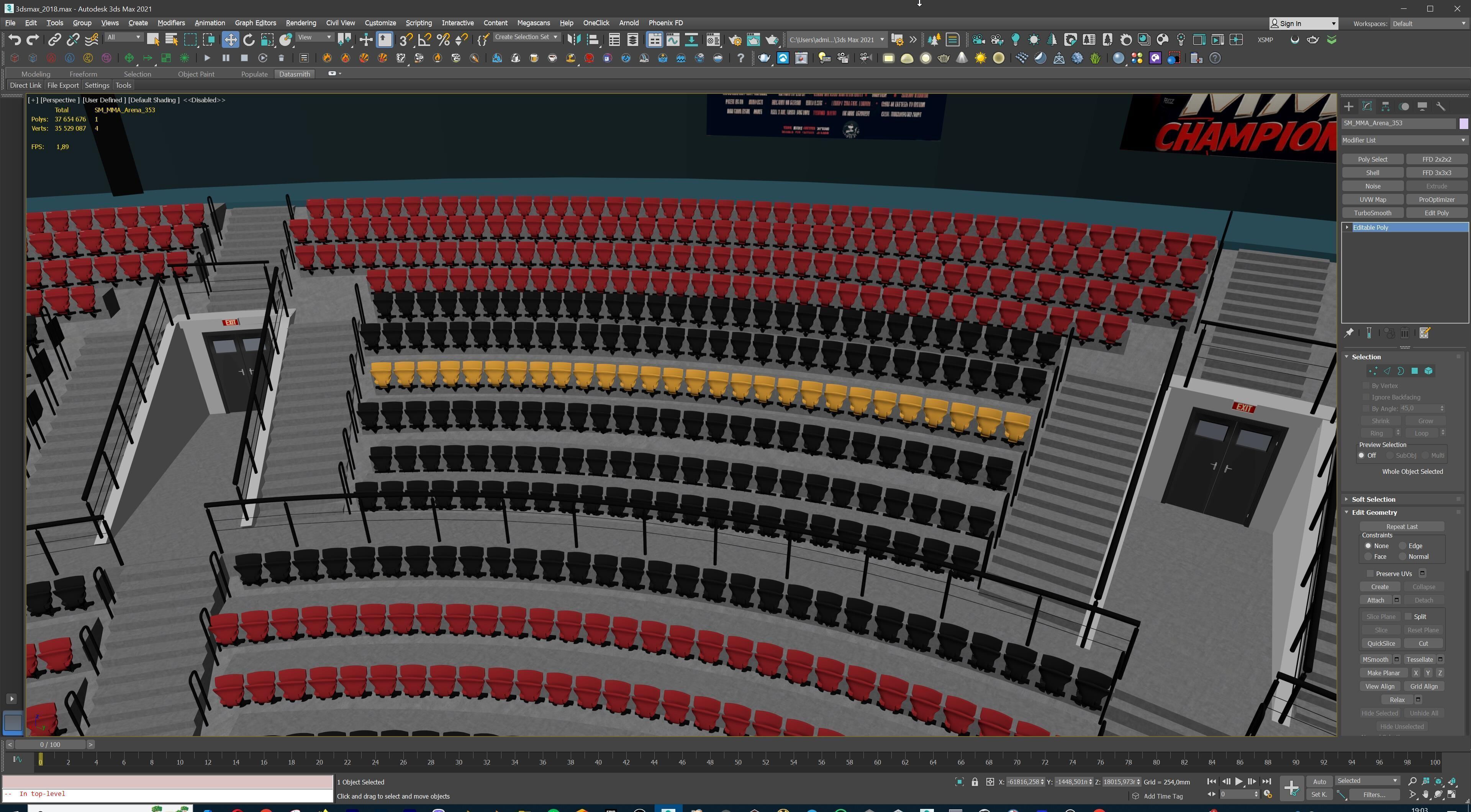 MMA Fight Arena Stadium Interior 3D model_37