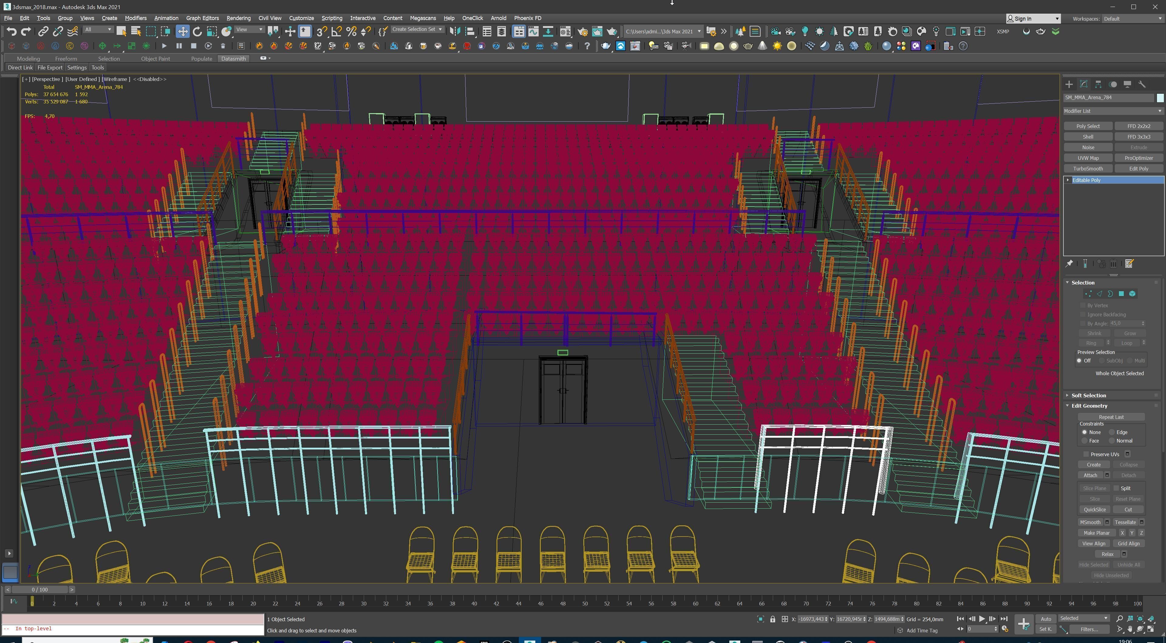 MMA Fight Arena Stadium Interior 3D model_35