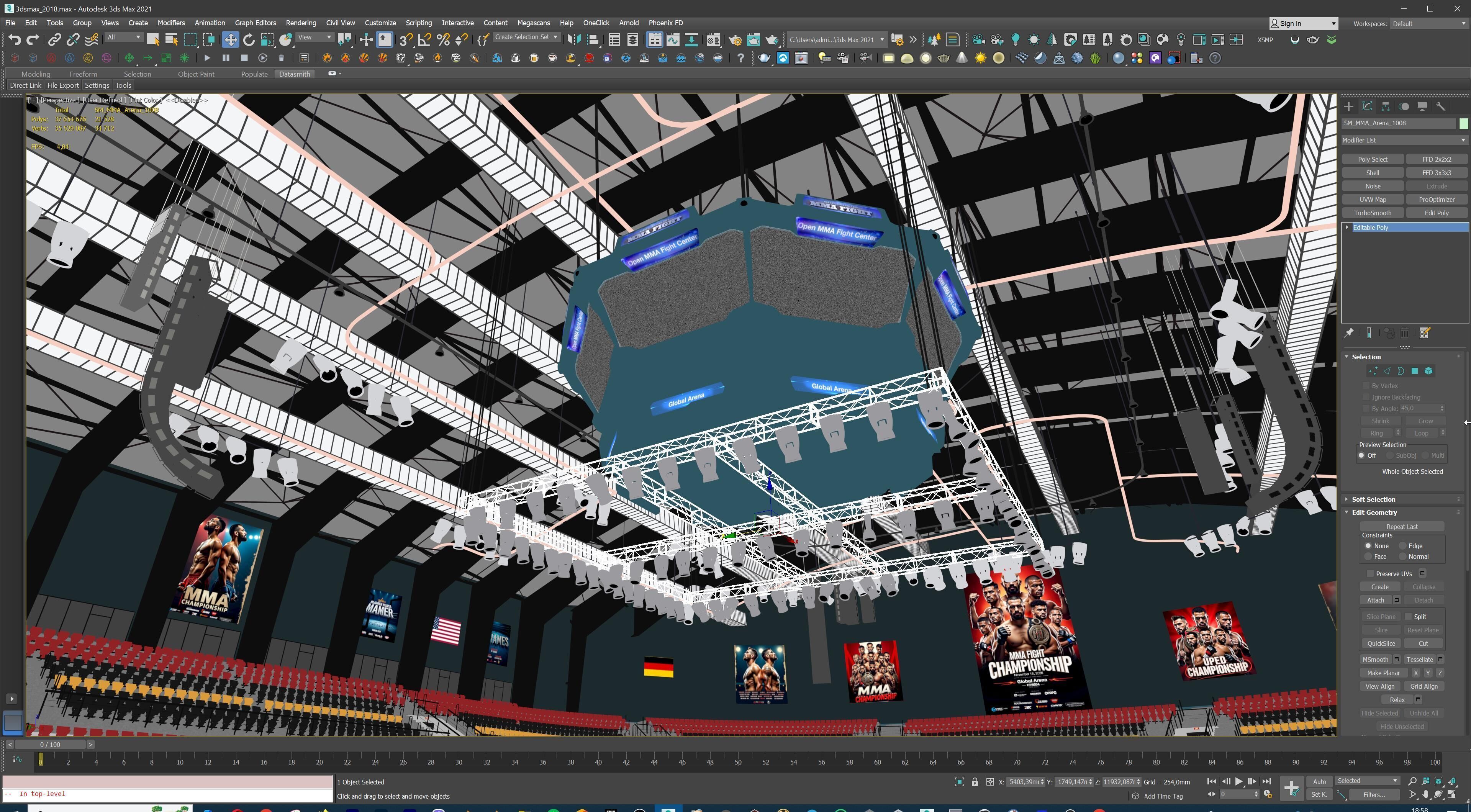 MMA Fight Arena Stadium Interior 3D model_45