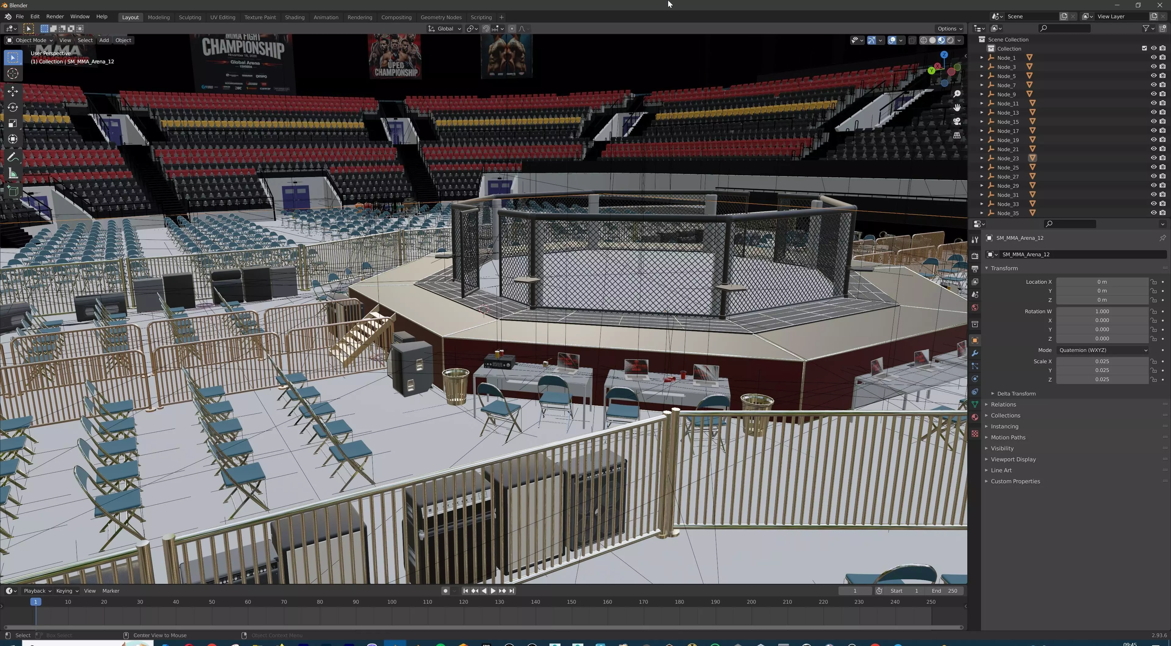 MMA Fight Arena Stadium Interior 3D model_64