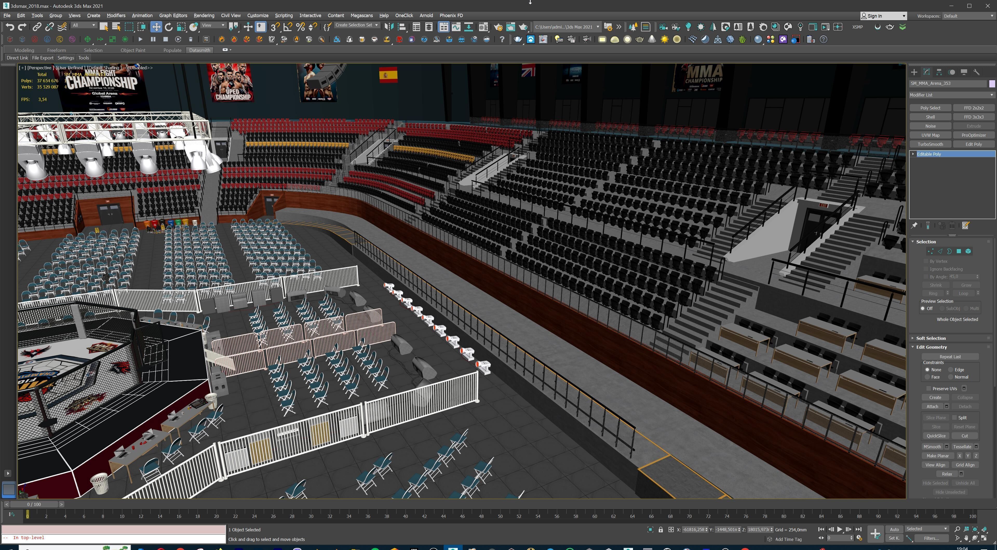 MMA Fight Arena Stadium Interior 3D model_49
