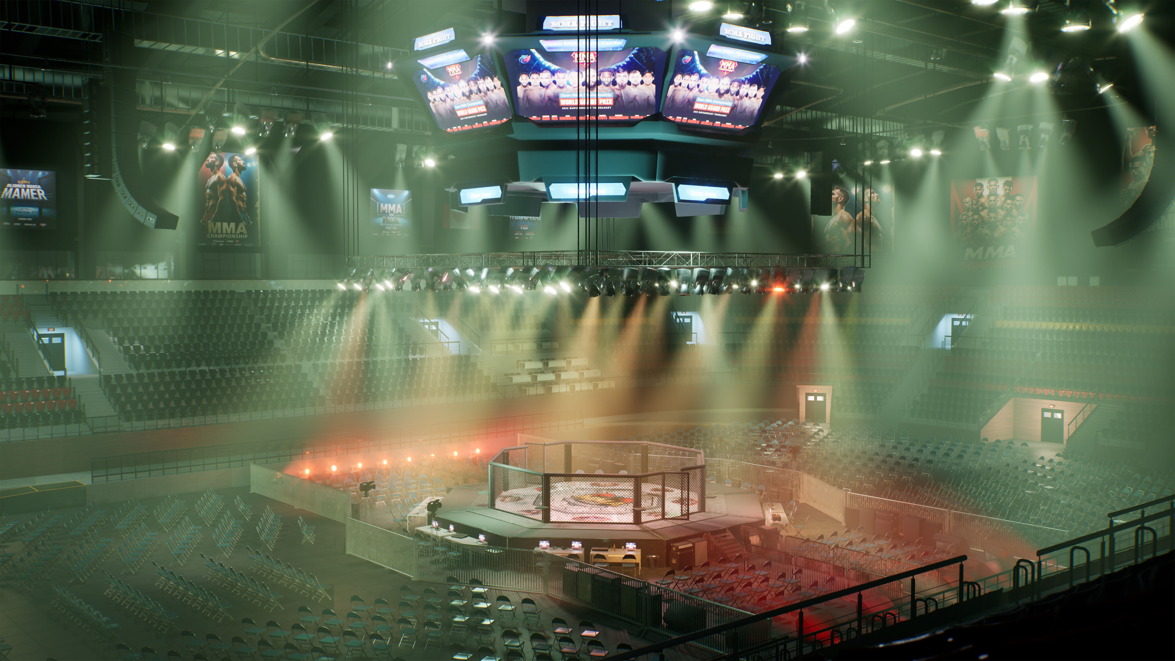 MMA Fight Arena Stadium Interior 3D model_11