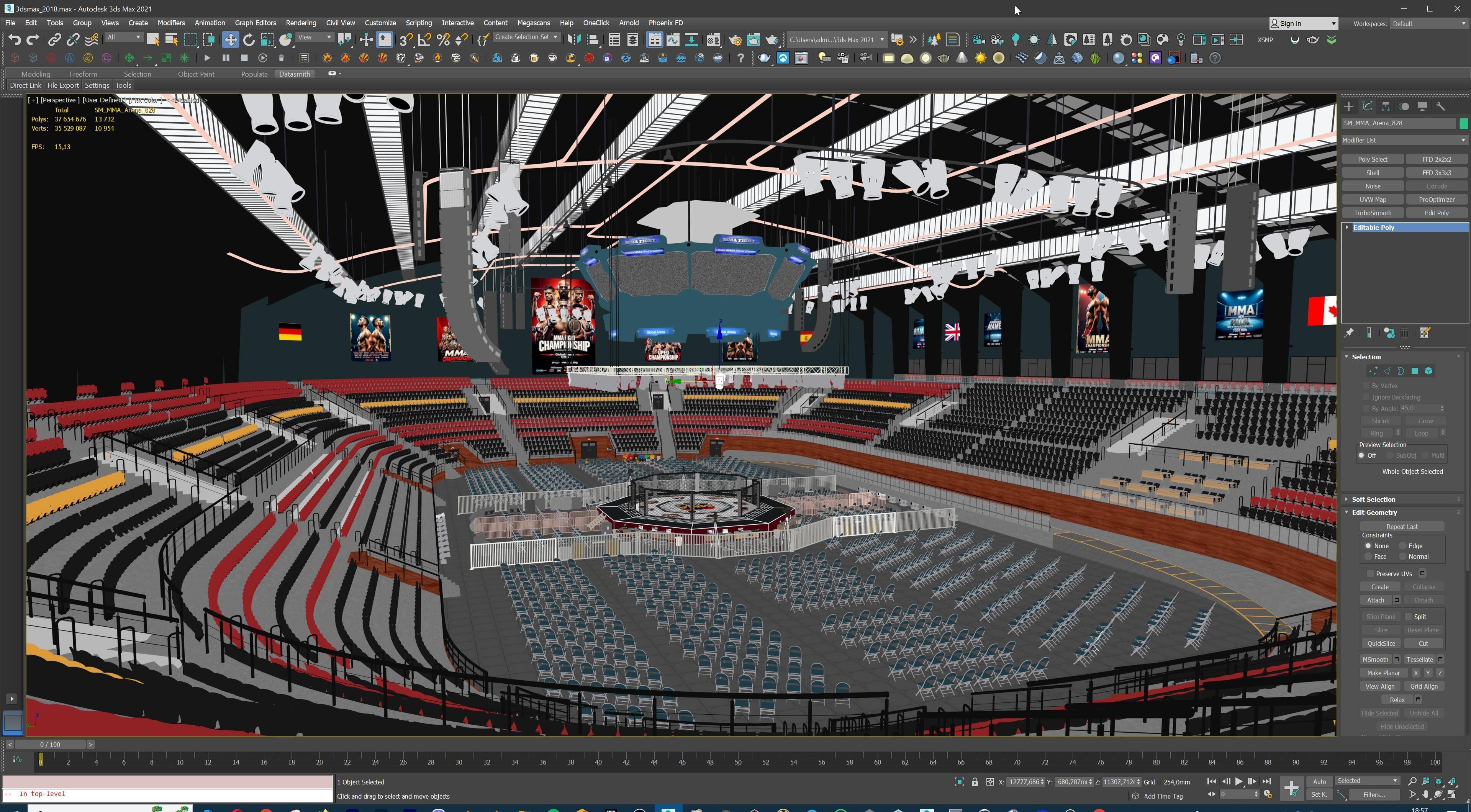 MMA Fight Arena Stadium Interior 3D model_48