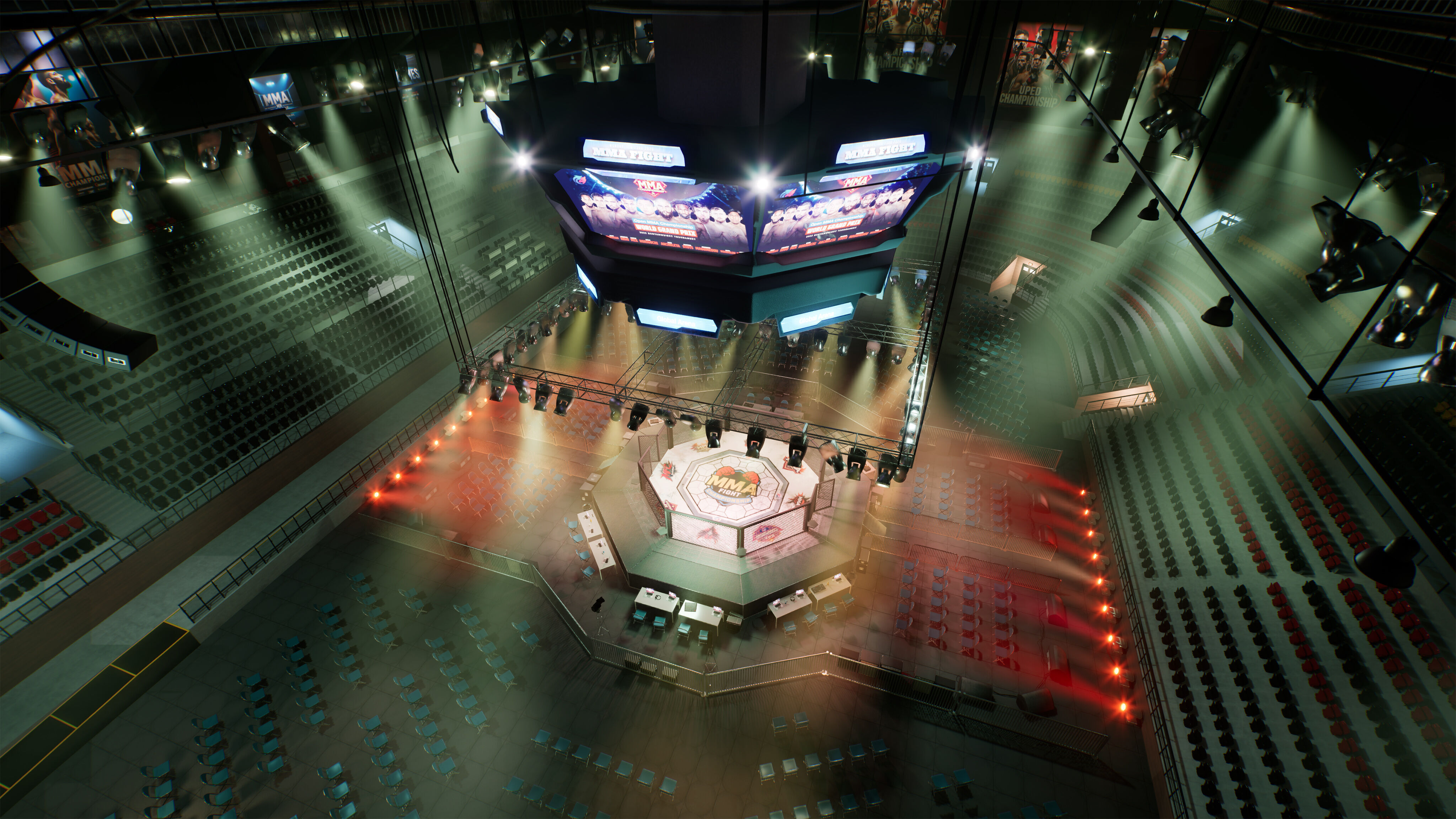 MMA Fight Arena Stadium Interior 3D model_28
