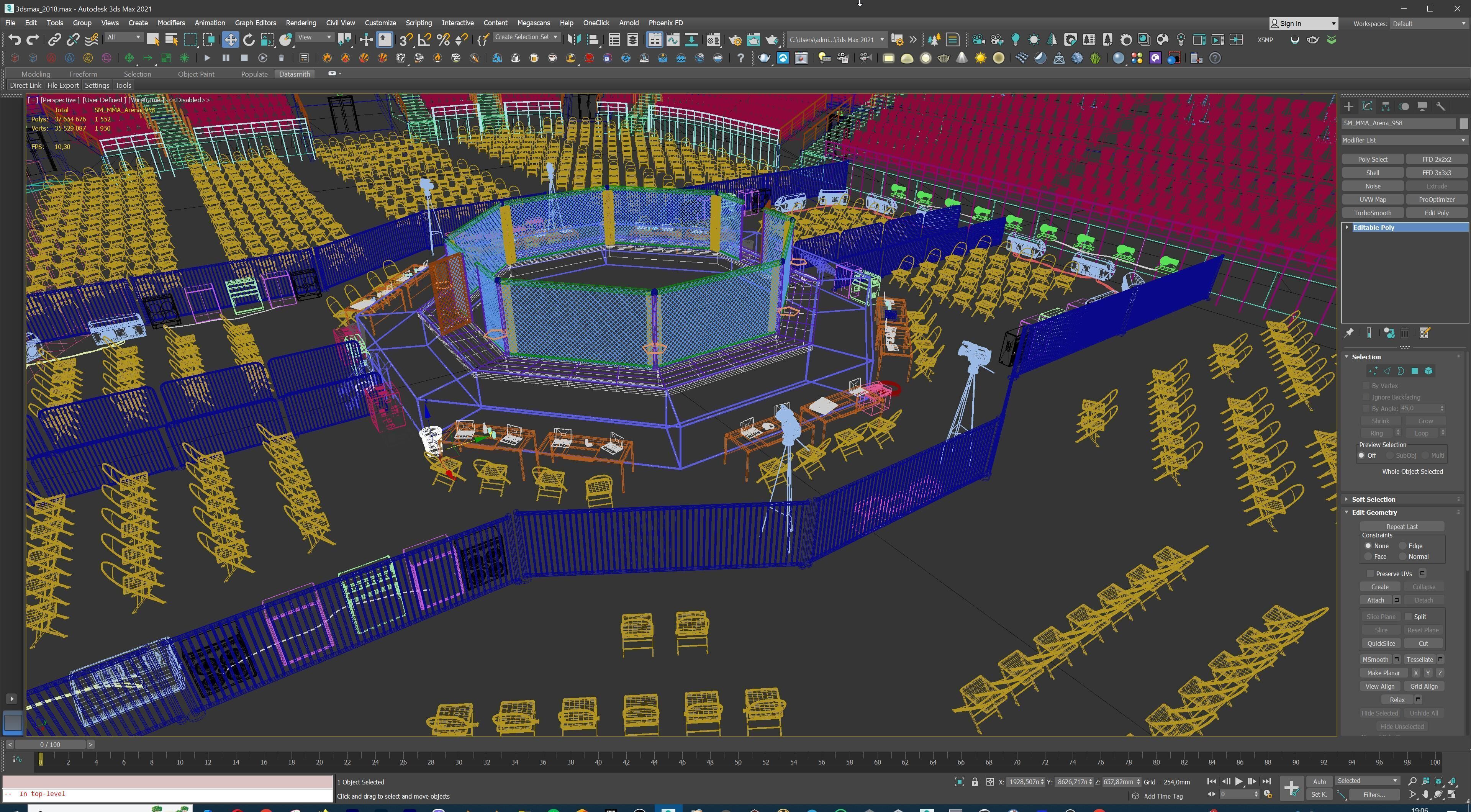 MMA Fight Arena Stadium Interior 3D model_51
