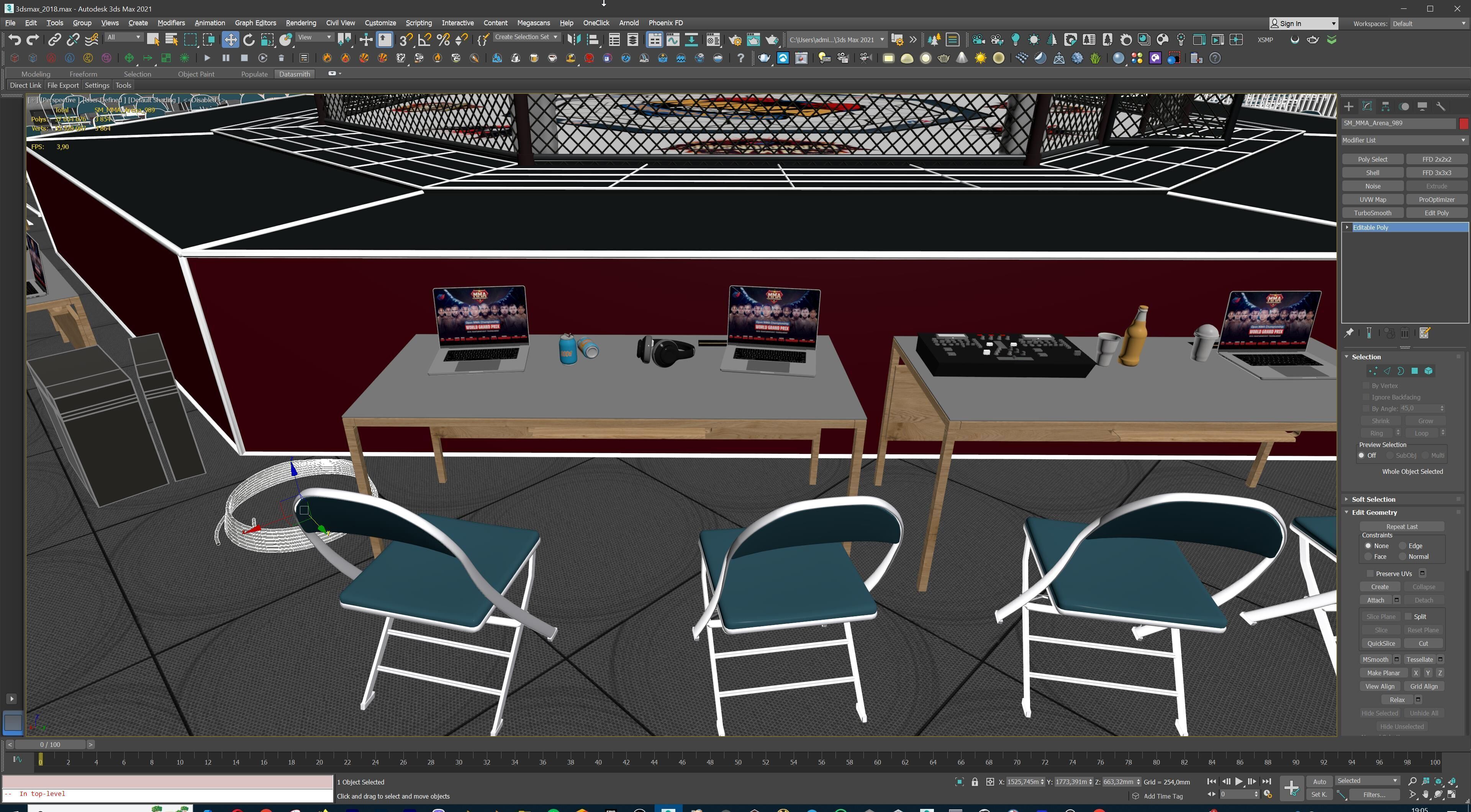 MMA Fight Arena Stadium Interior 3D model_39