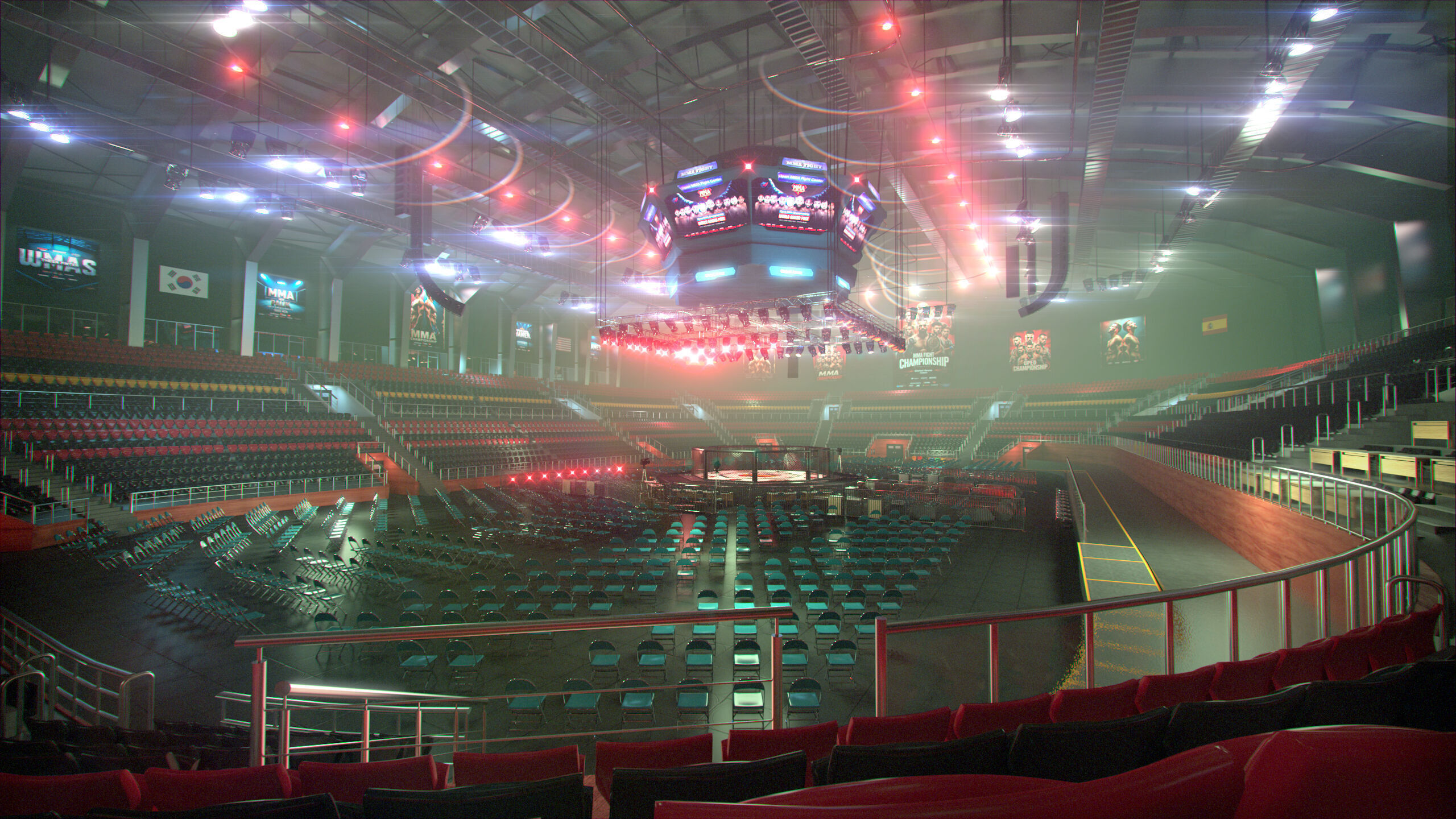 MMA Fight Arena Stadium Interior 3D model_6