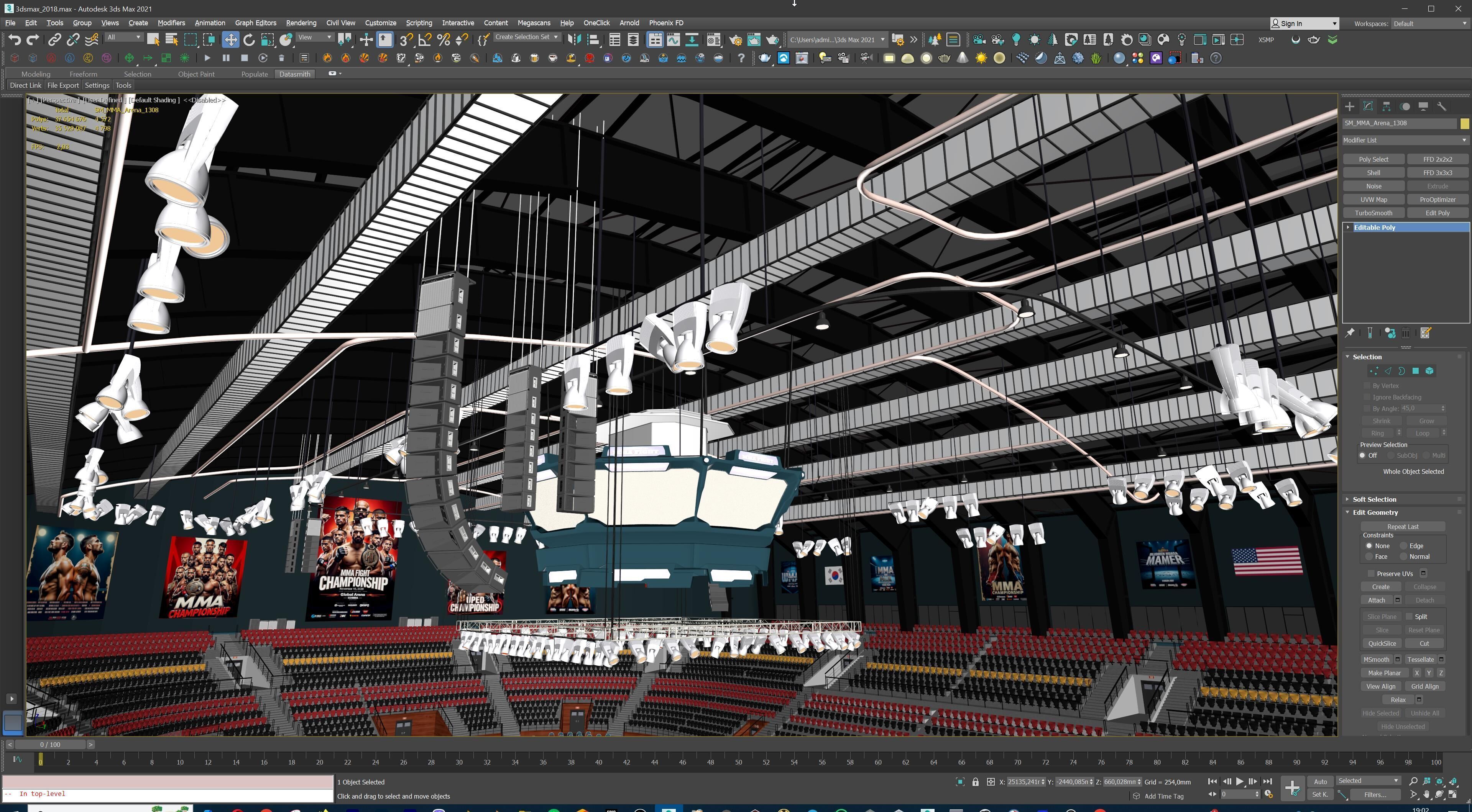 MMA Fight Arena Stadium Interior 3D model_47