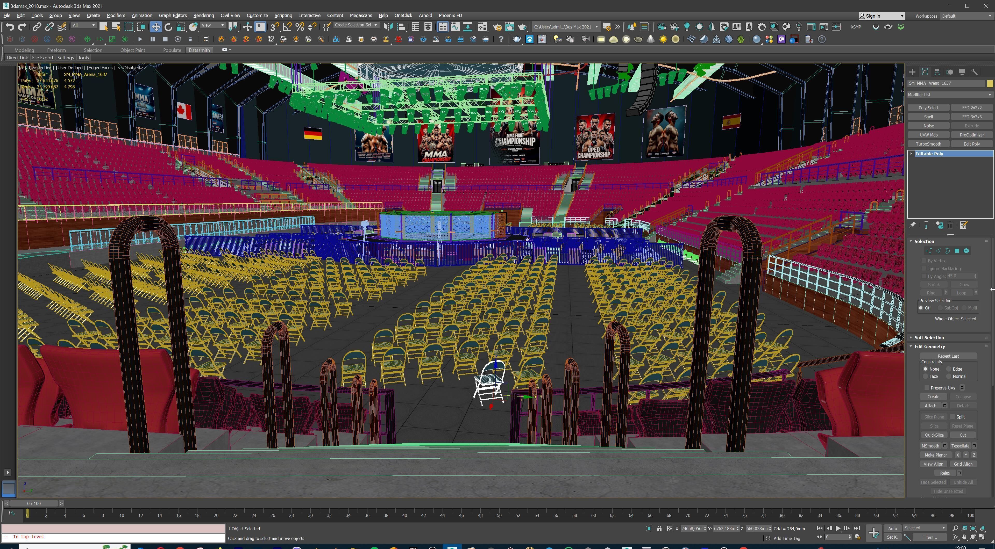 MMA Fight Arena Stadium Interior 3D model_57