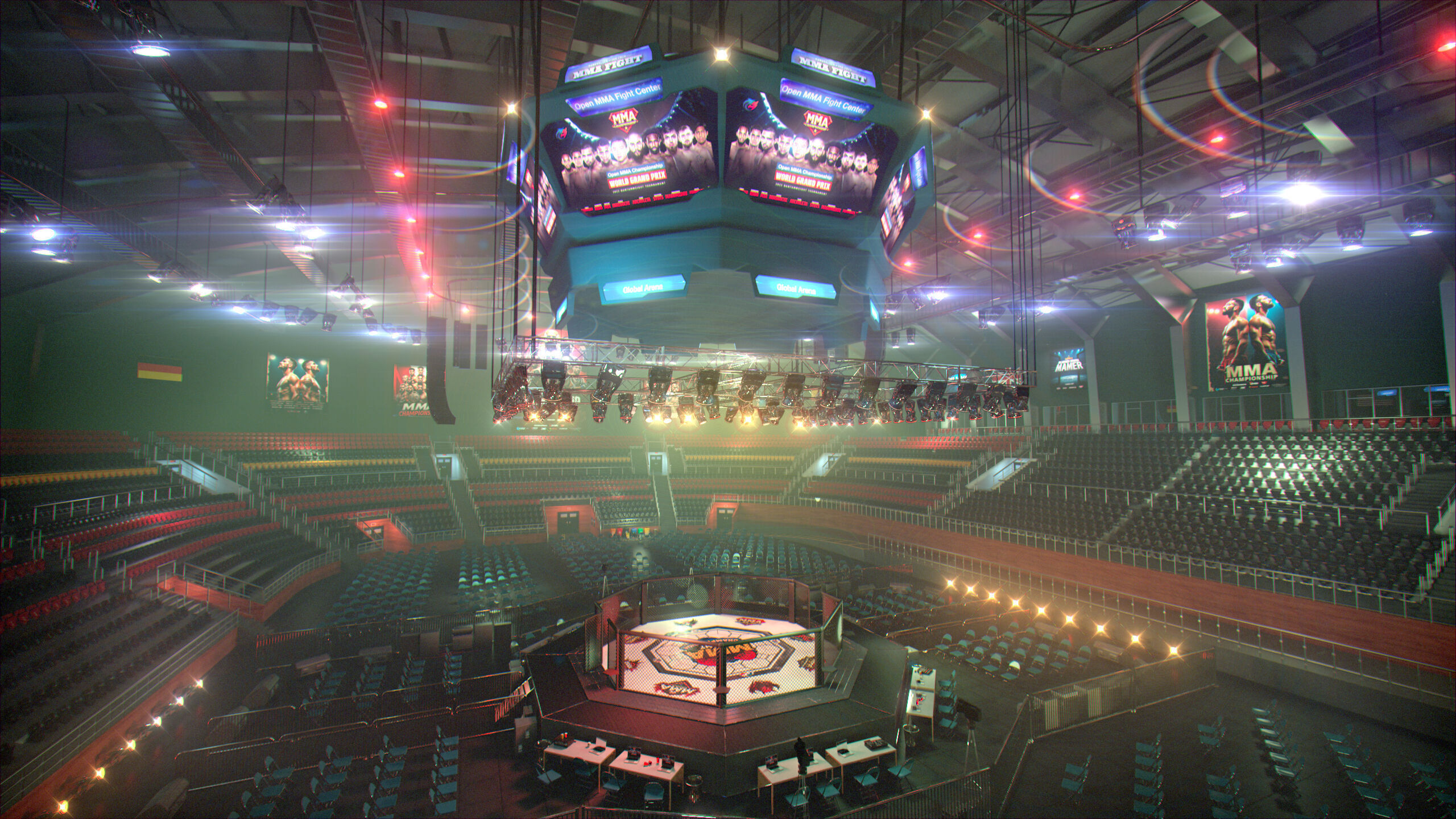MMA Fight Arena Stadium Interior 3D model_8