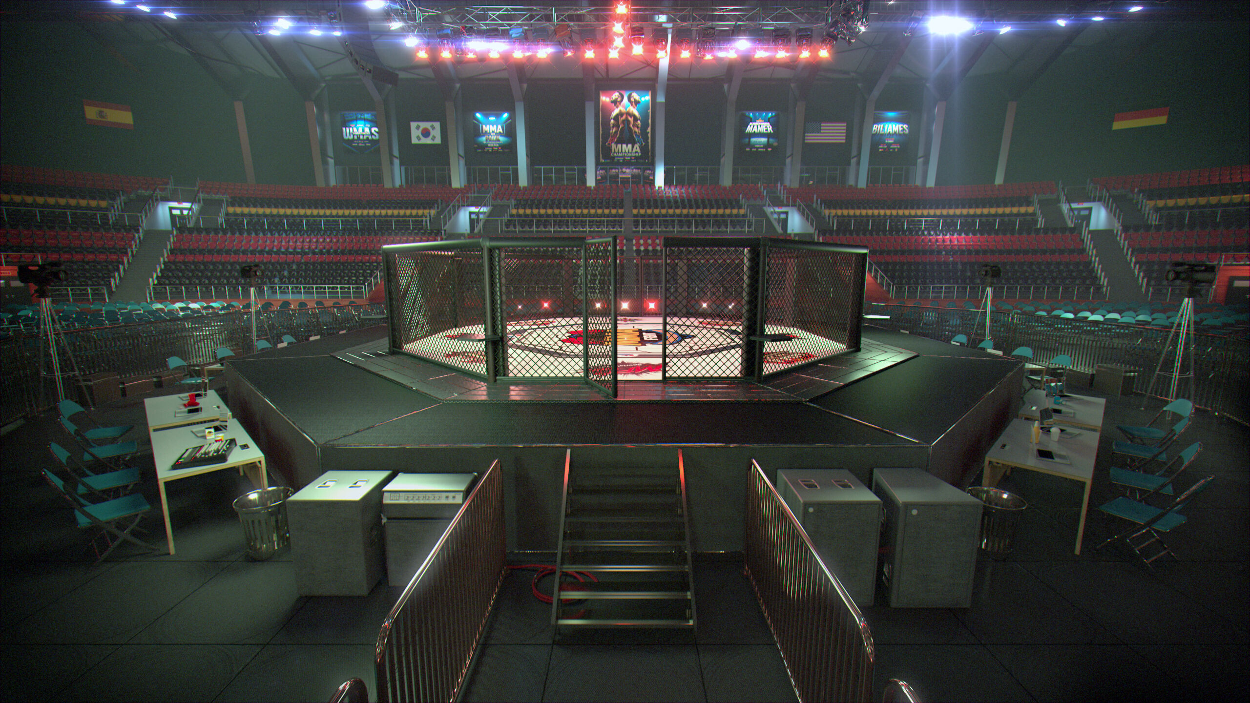 MMA Fight Arena Stadium Interior 3D model_7