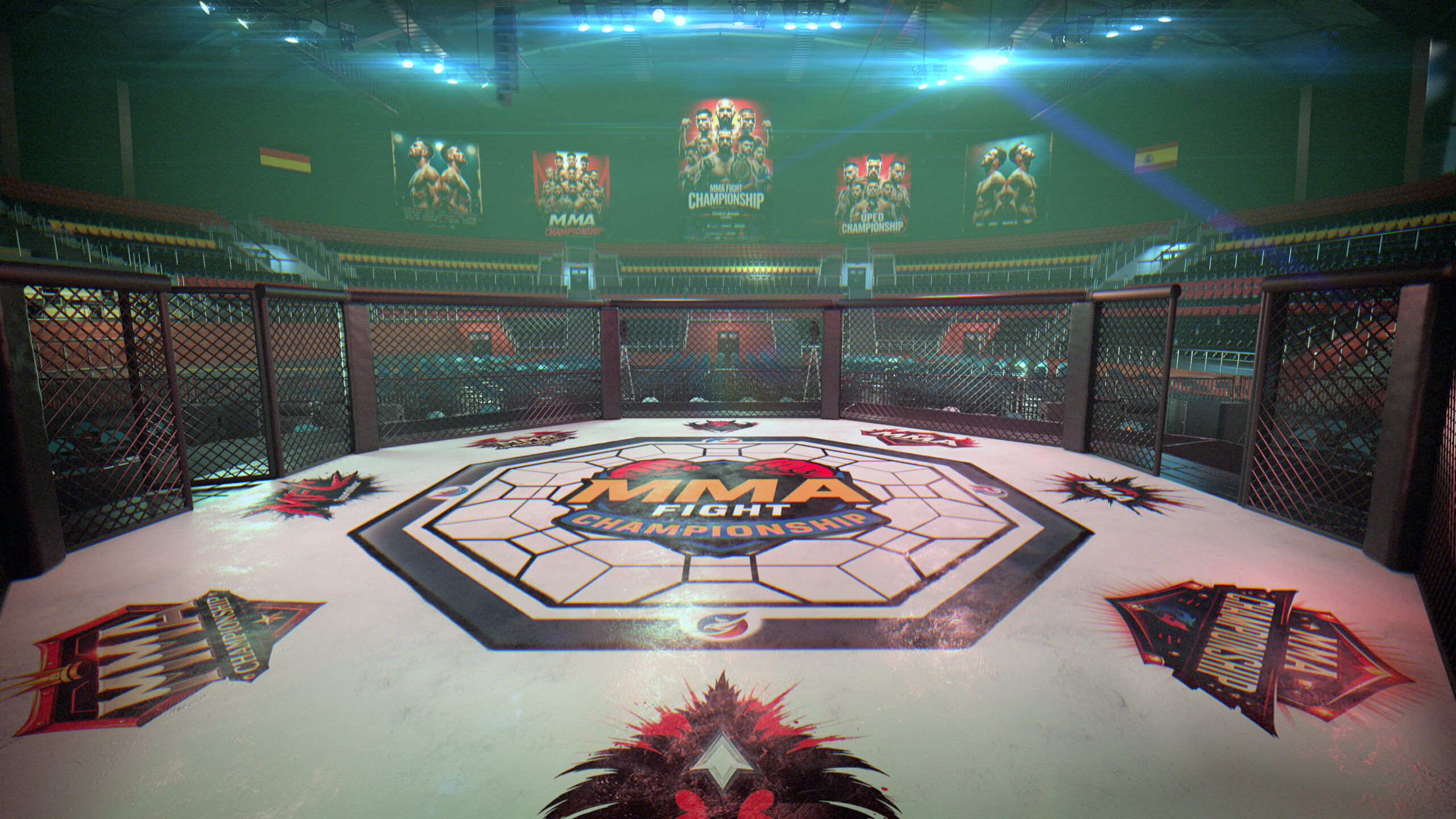 MMA Fight Arena Stadium Interior 3D model_4