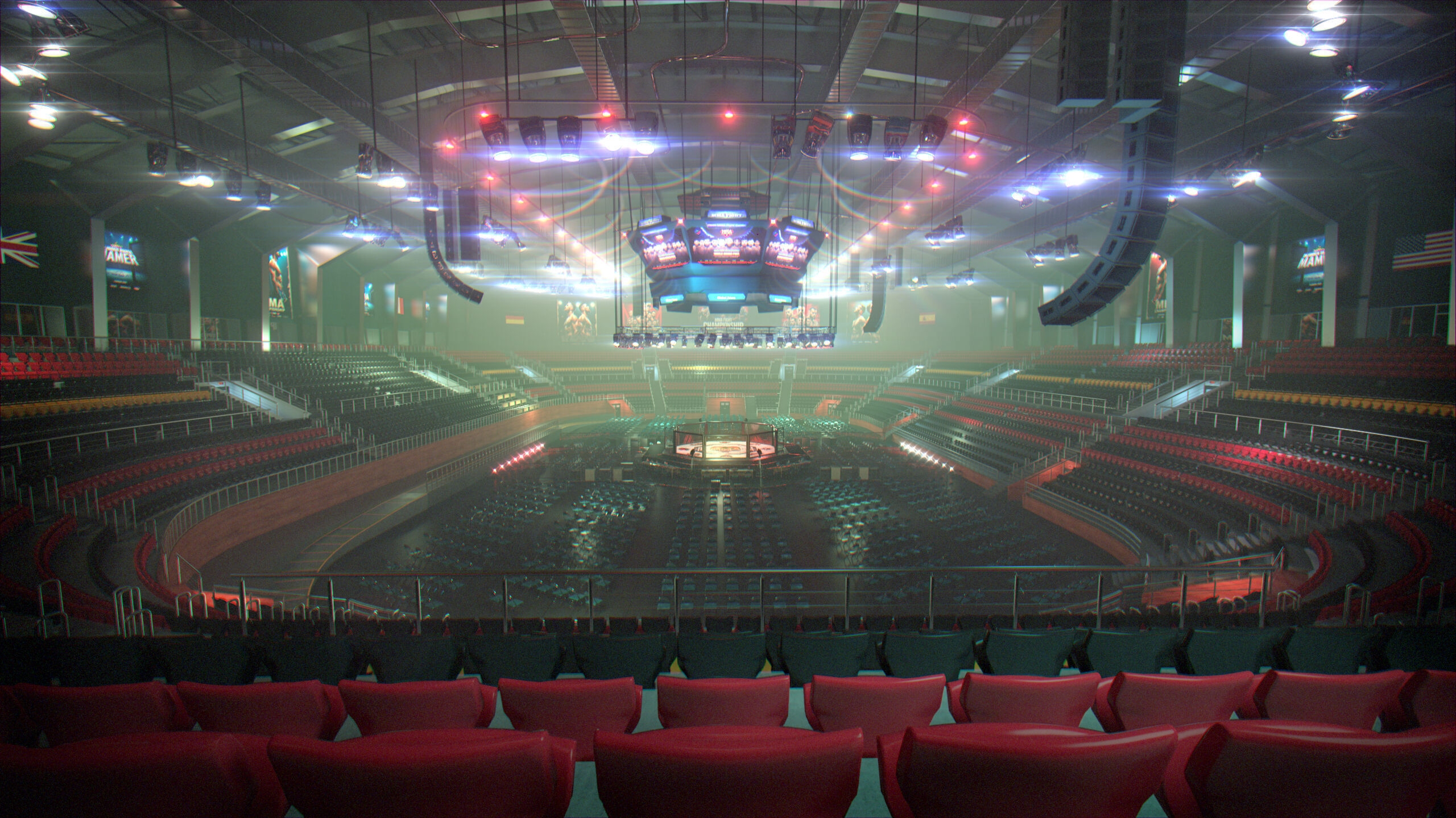 MMA Fight Arena Stadium Interior 3D model_3