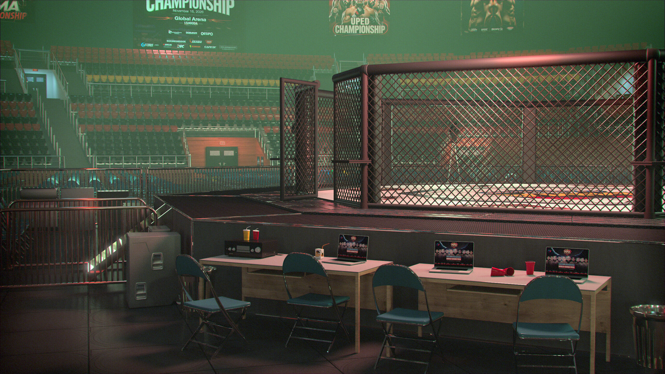 MMA Fight Arena Stadium Interior 3D model_5