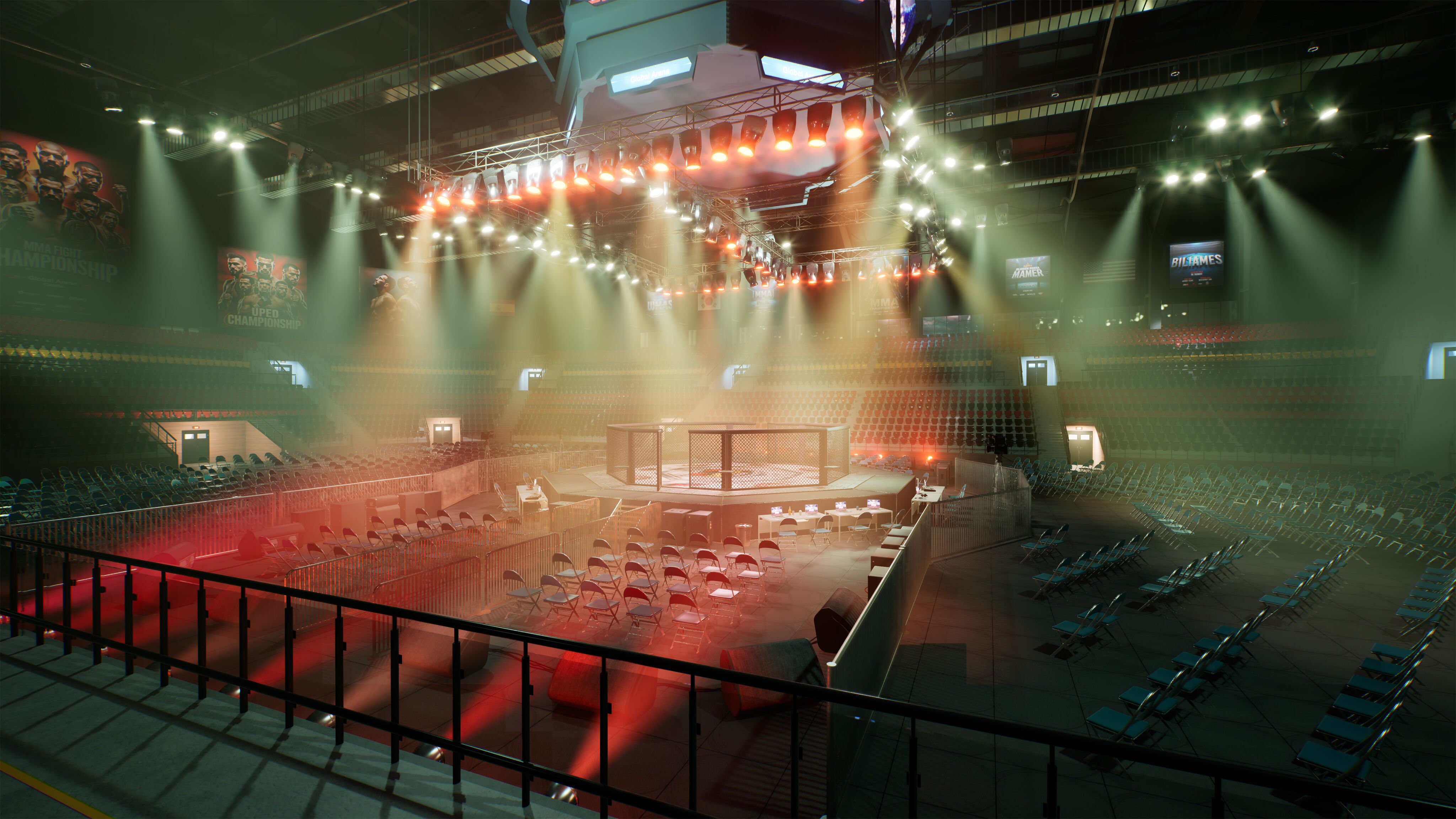 MMA Fight Arena Stadium Interior 3D model_12