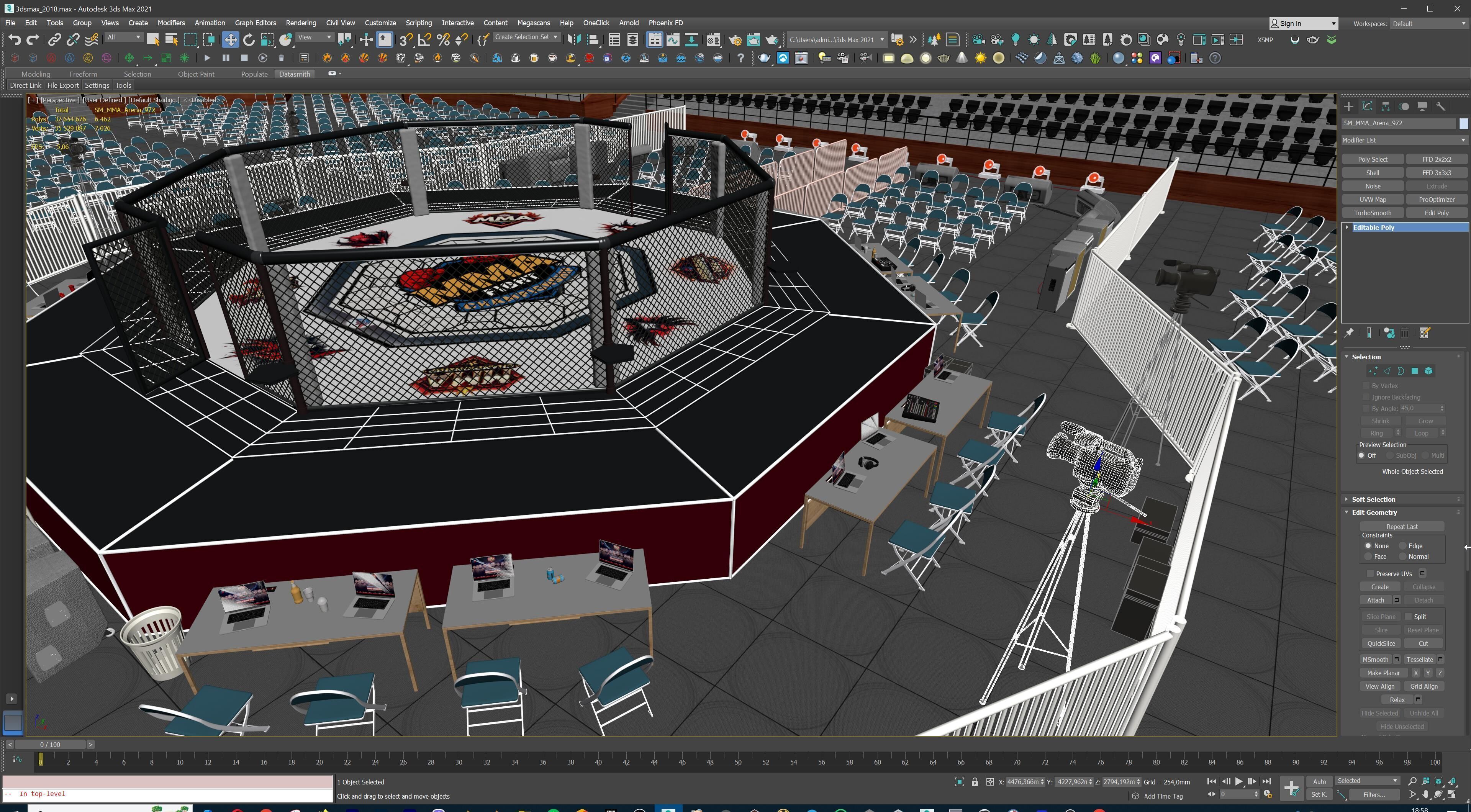 MMA Fight Arena Stadium Interior 3D model_52