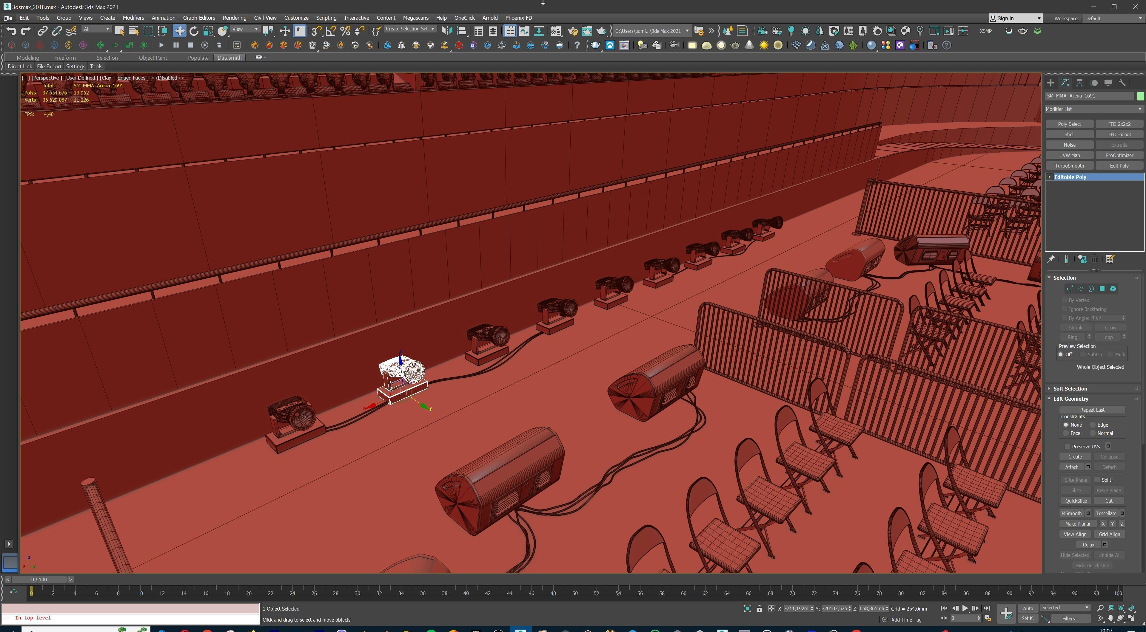 MMA Fight Arena Stadium Interior 3D model_32