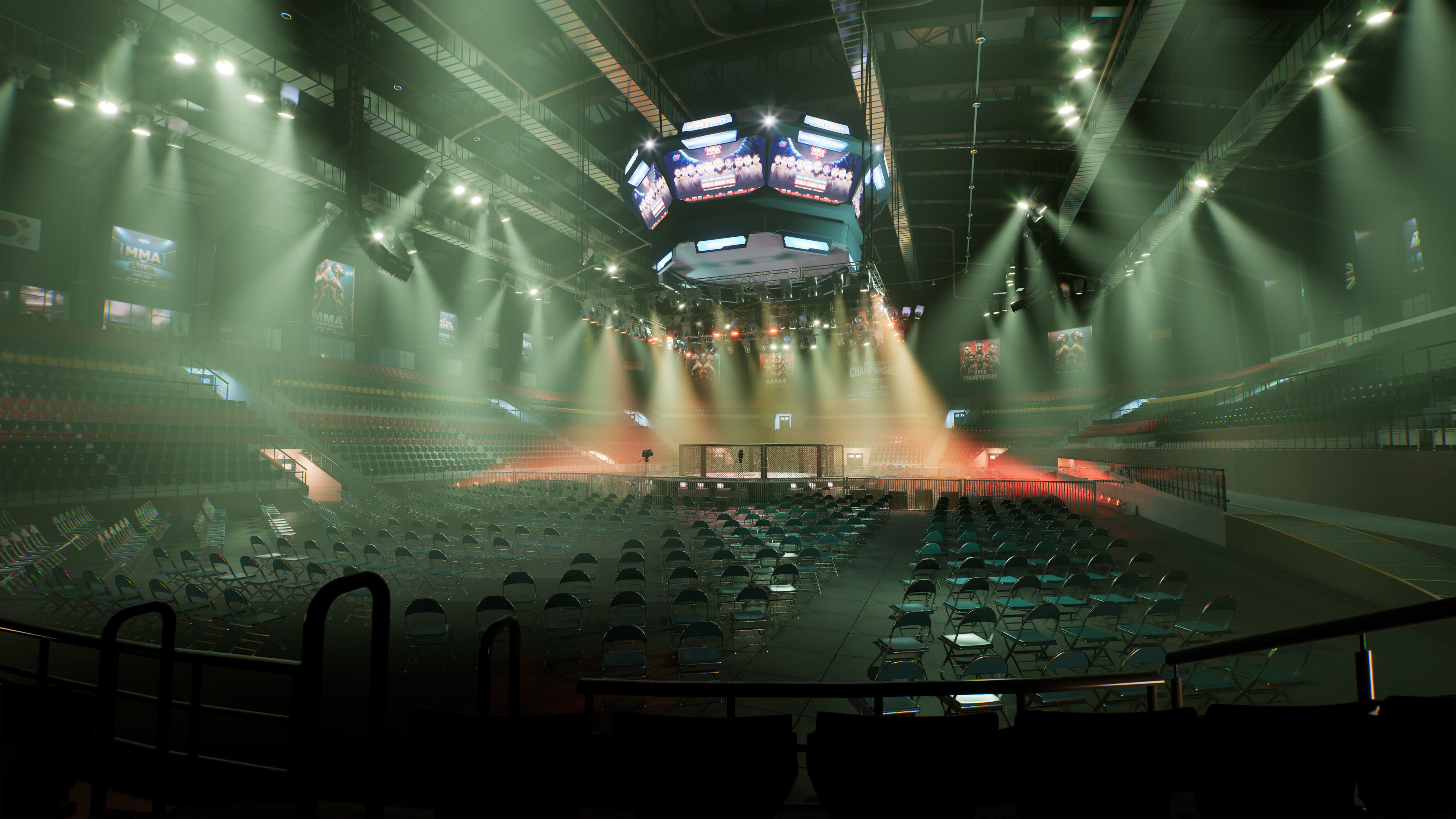 MMA Fight Arena Stadium Interior 3D model_23