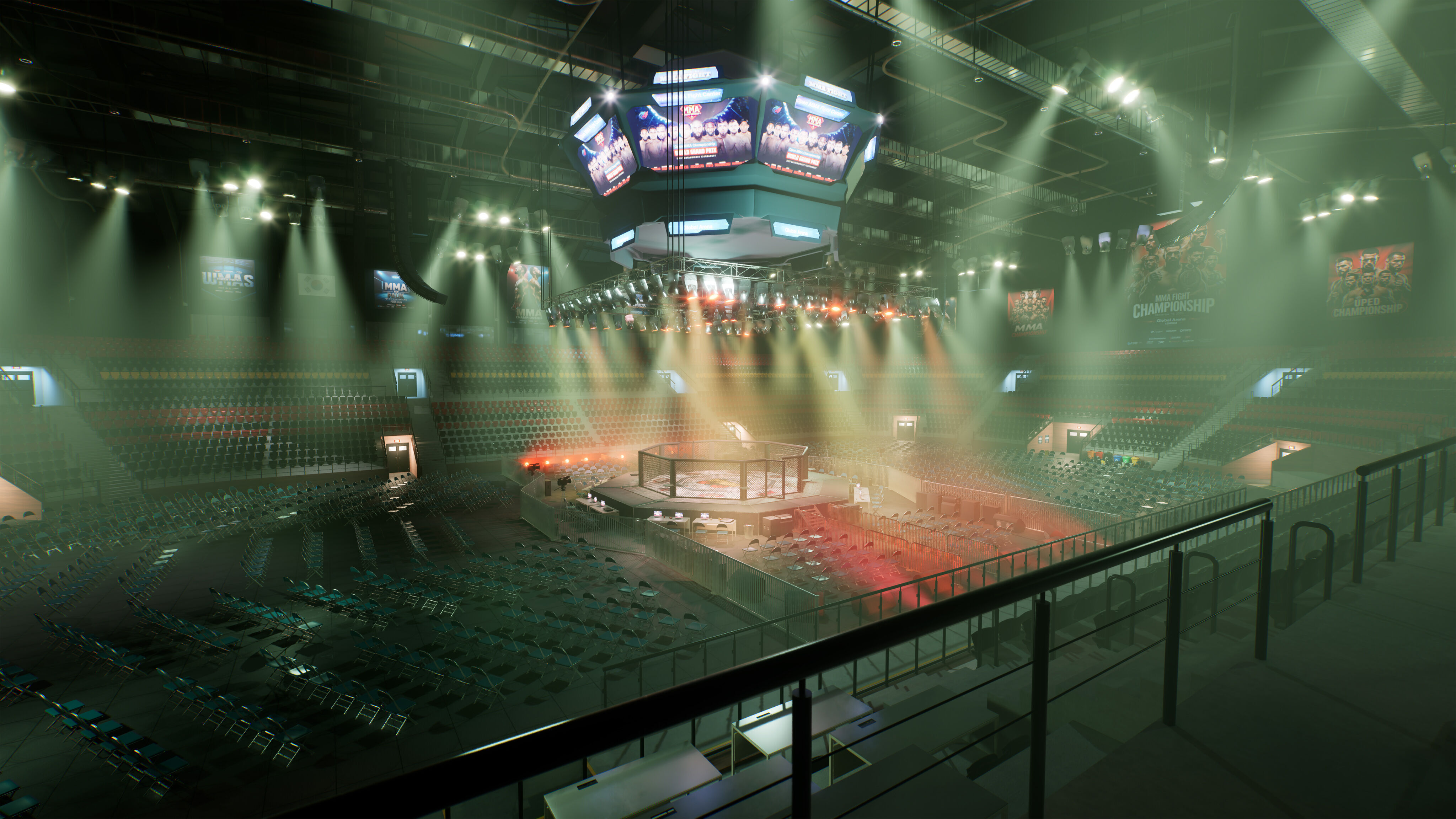 MMA Fight Arena Stadium Interior 3D model_20
