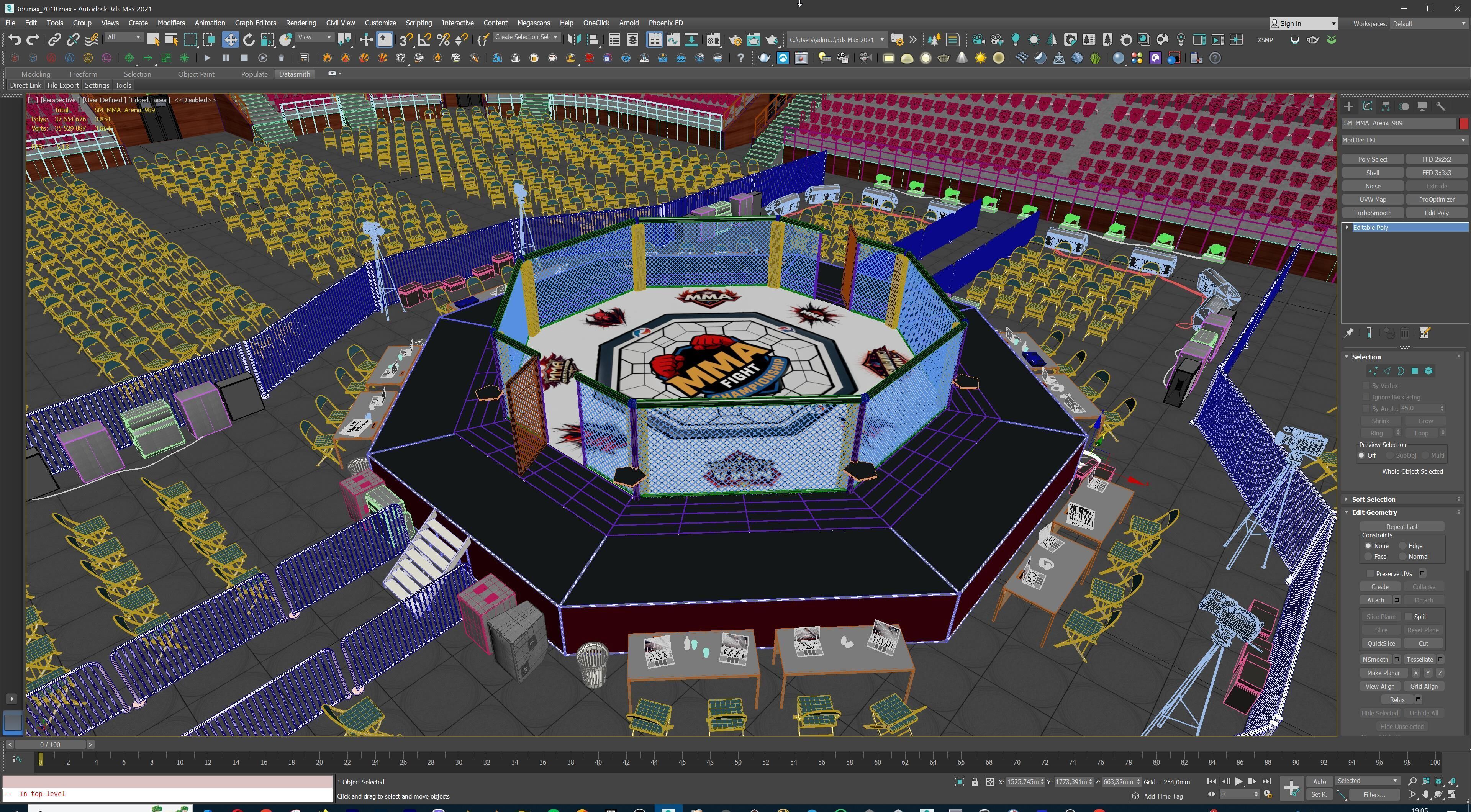 MMA Fight Arena Stadium Interior 3D model_55