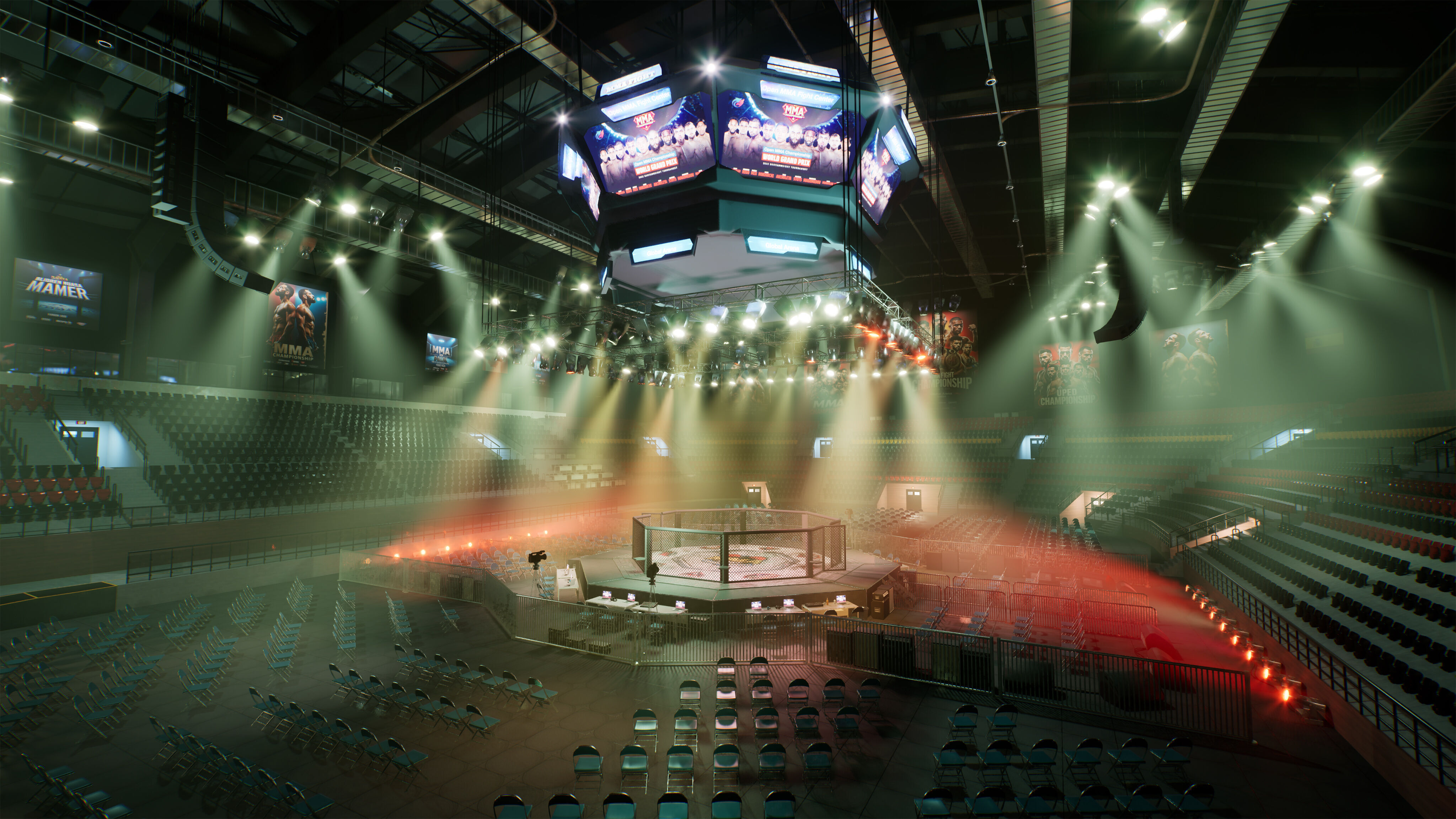 MMA Fight Arena Stadium Interior 3D model_27