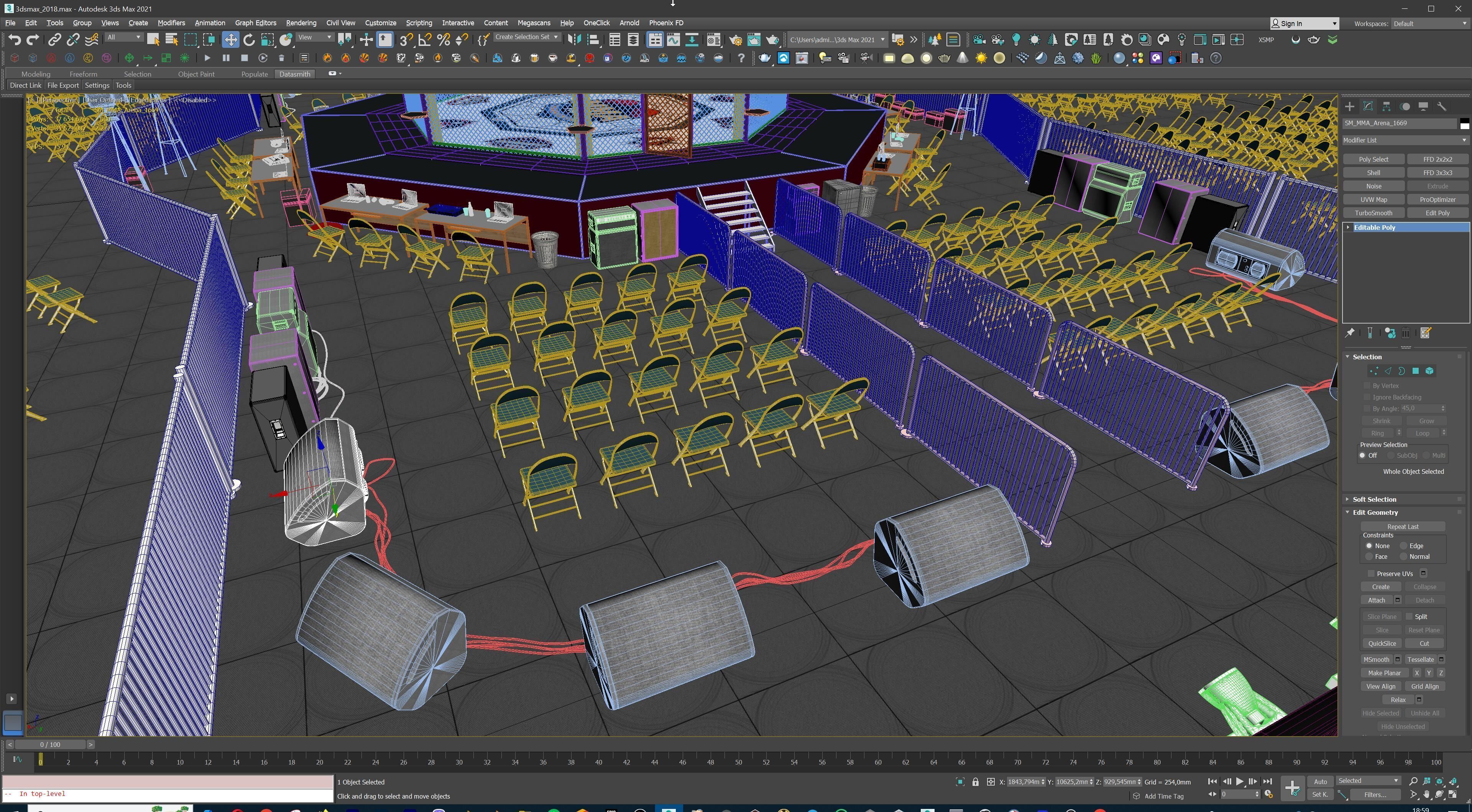 MMA Fight Arena Stadium Interior 3D model_61
