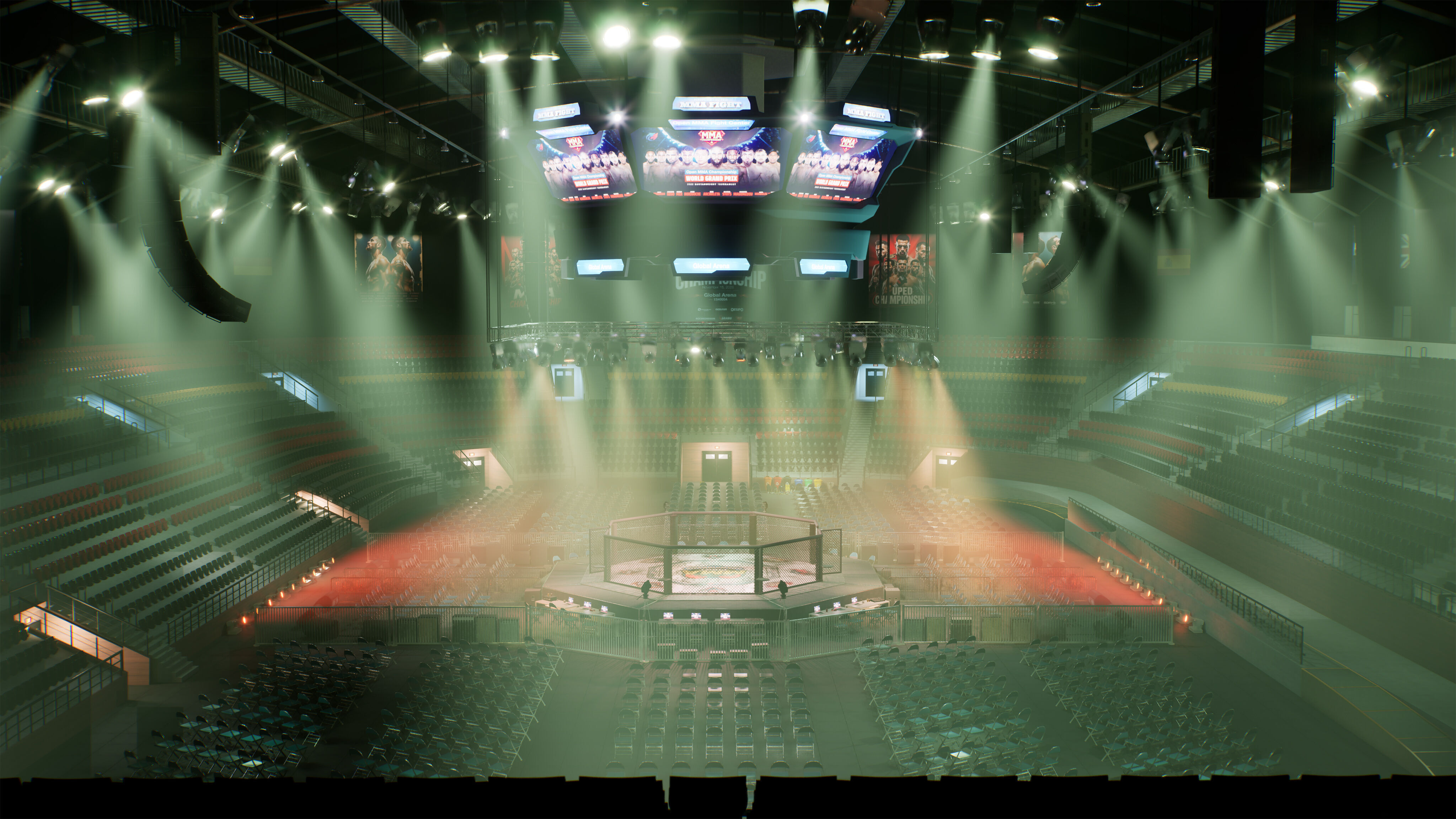 MMA Fight Arena Stadium Interior 3D model_22