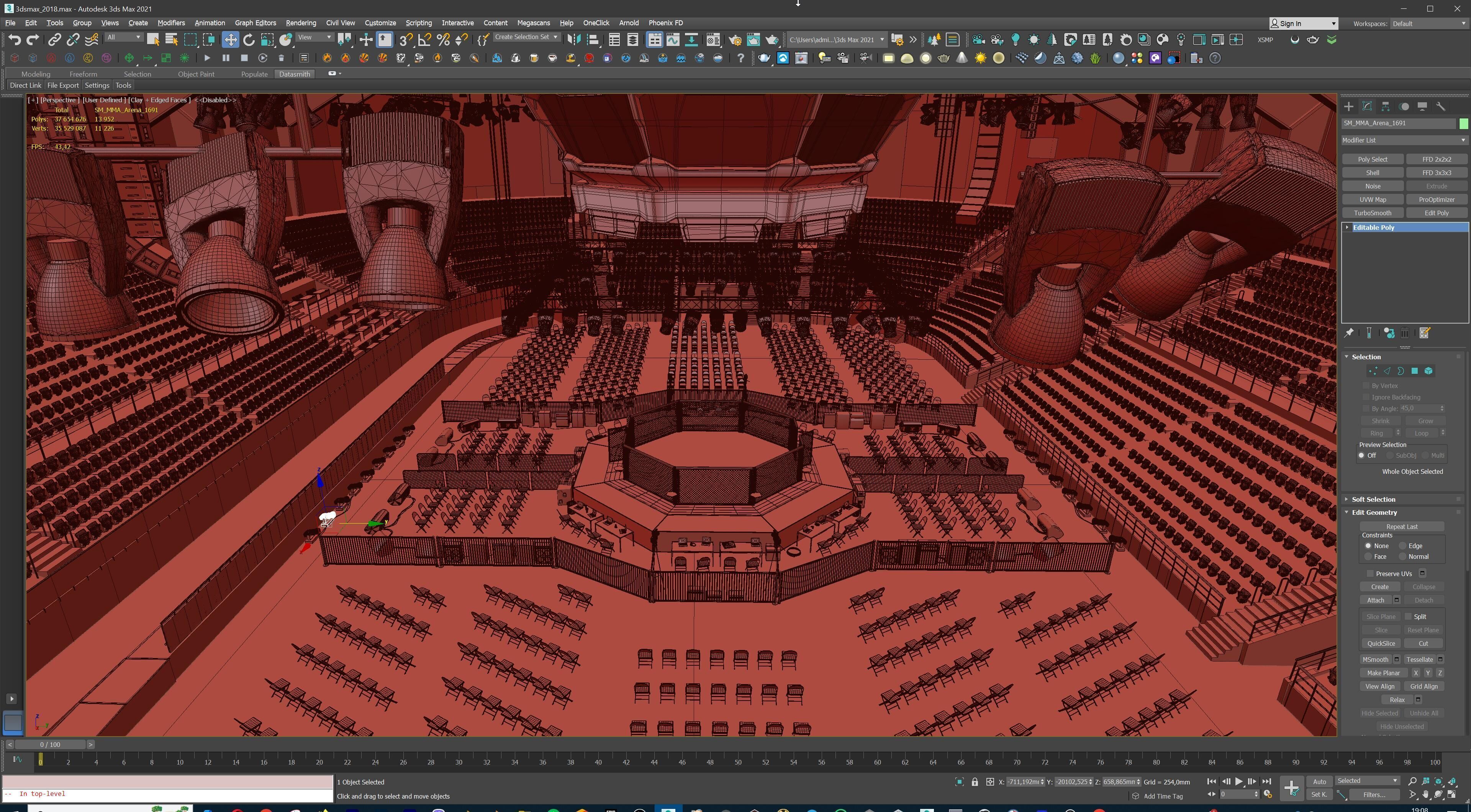 MMA Fight Arena Stadium Interior 3D model_60
