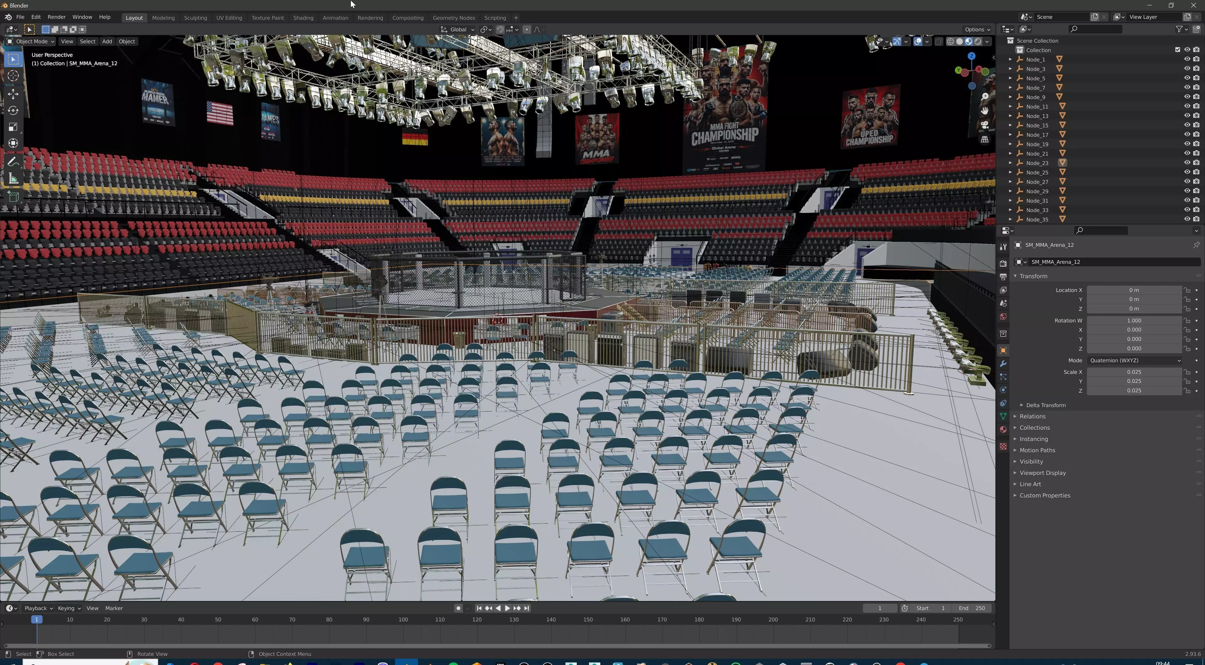 MMA Fight Arena Stadium Interior 3D model_63