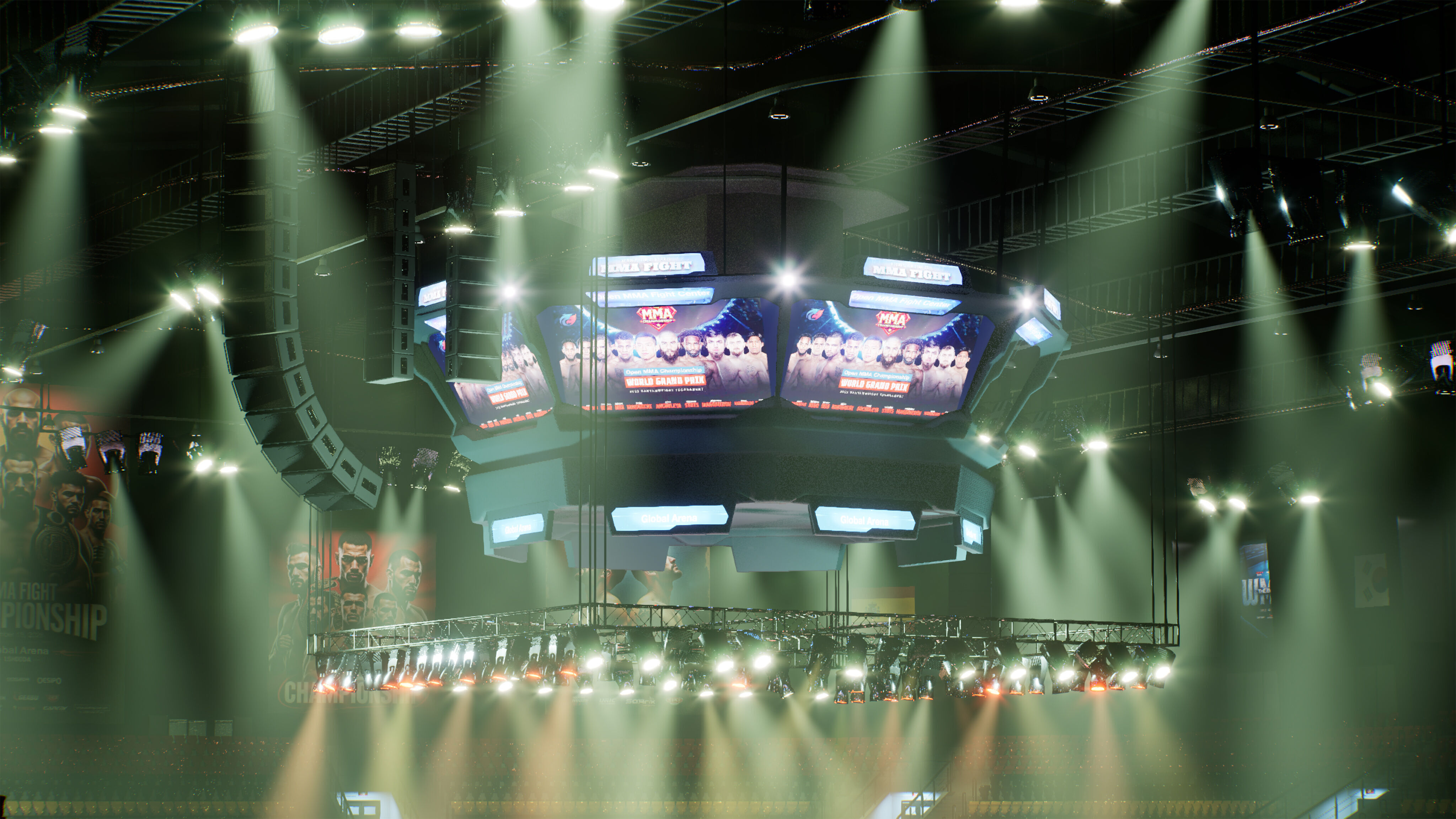 MMA Fight Arena Stadium Interior 3D model_29
