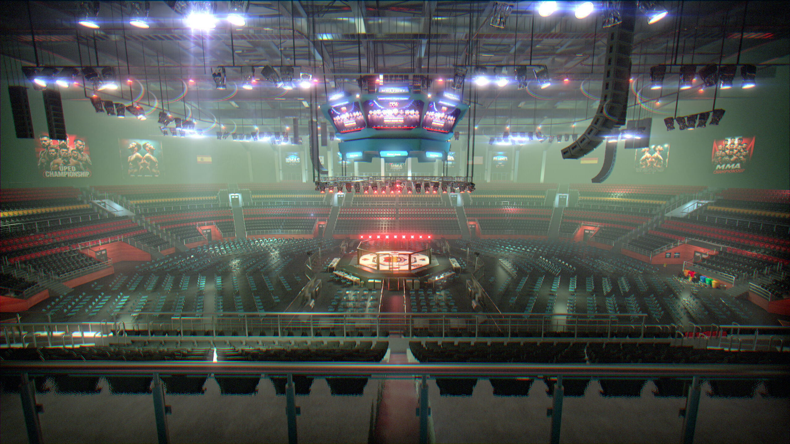 MMA Fight Arena Stadium Interior 3D model_9