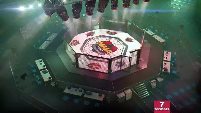 MMA Fight Arena Stadium Interior - Modular Environment Scene