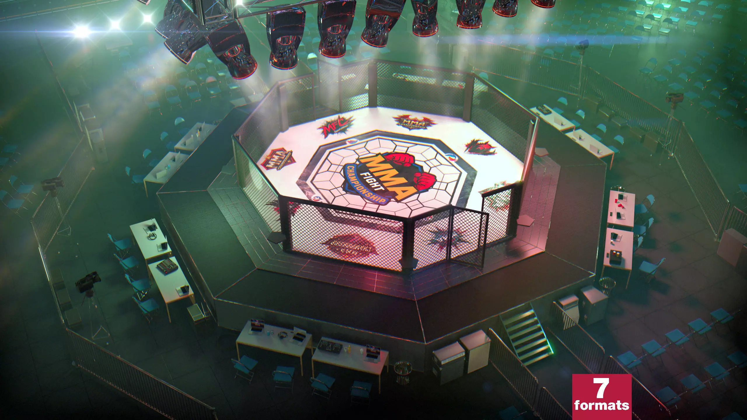 MMA Fight Arena Stadium Interior 3D model_0