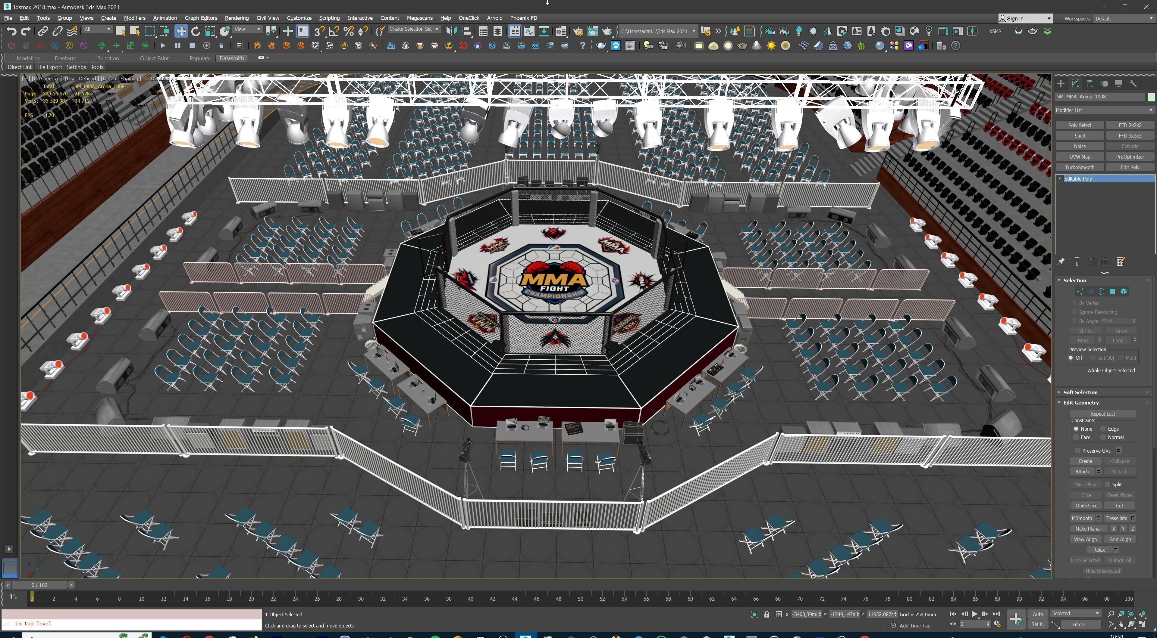 MMA Fight Arena Stadium Interior 3D model_41
