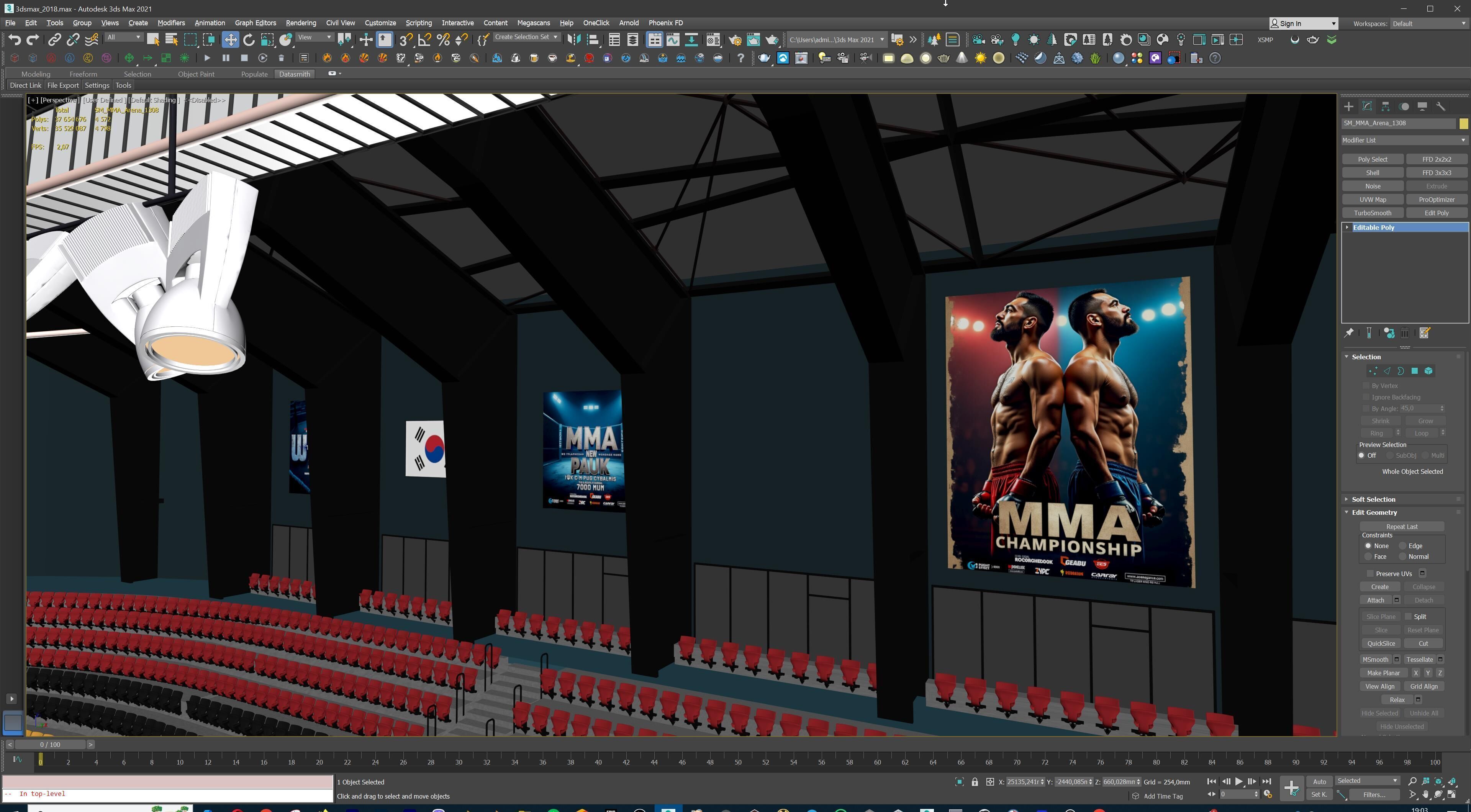 MMA Fight Arena Stadium Interior 3D model_33