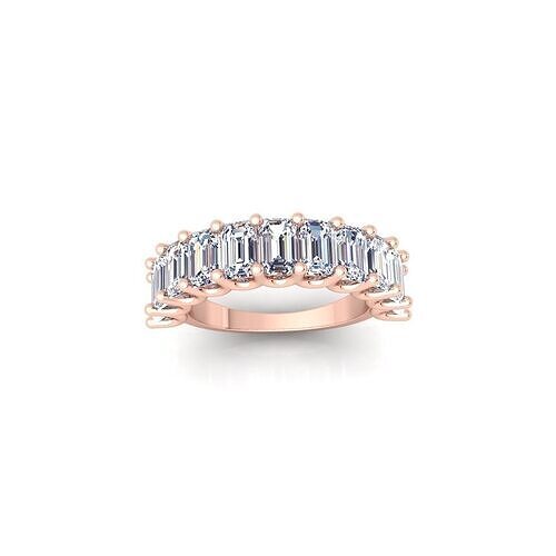Emerald U shape Diamond Ring 3d Model and Render   3D print model
