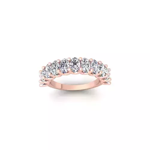 Ovel U Shape Diamond Ring 3d Model and Render 