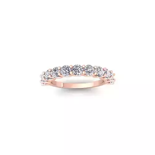 Round U shape Diamond Ring 3d Model and Ring