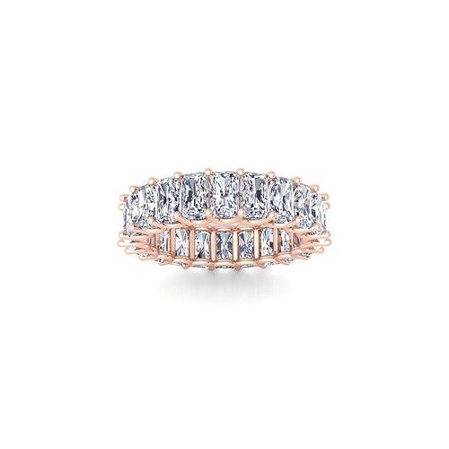 Emerald U shape Full Eternity Diamond Ring 3d Model and Render  3D print model