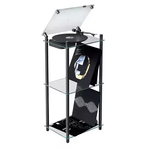 Transparent Turntable Player with Double Stand by Transparent 3D model
