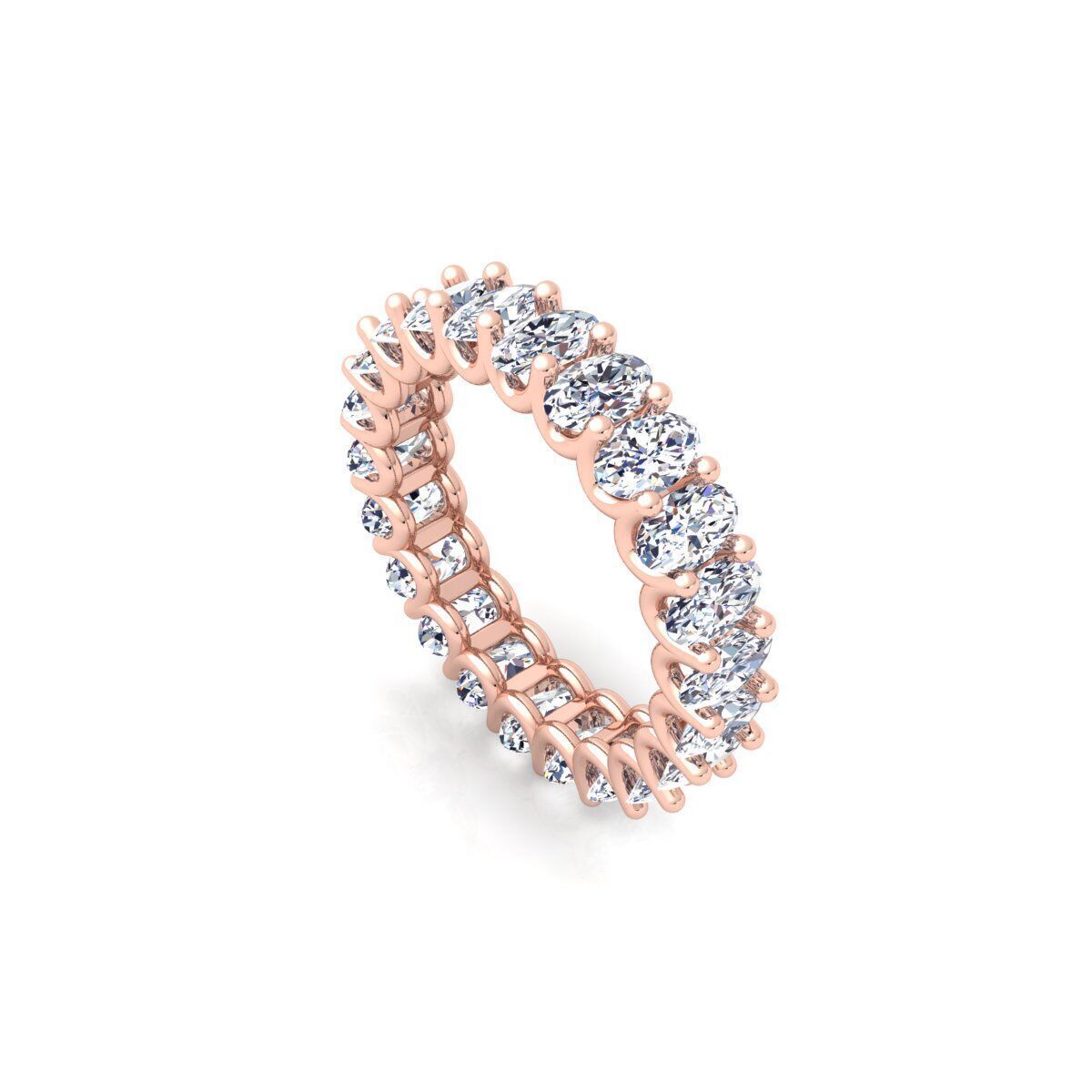 Ovel U shape Eternity Ring 3d Model and Render  3D print model_7