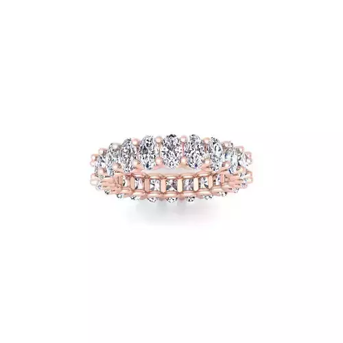 Ovel U shape Eternity Ring 3d Model and Render 