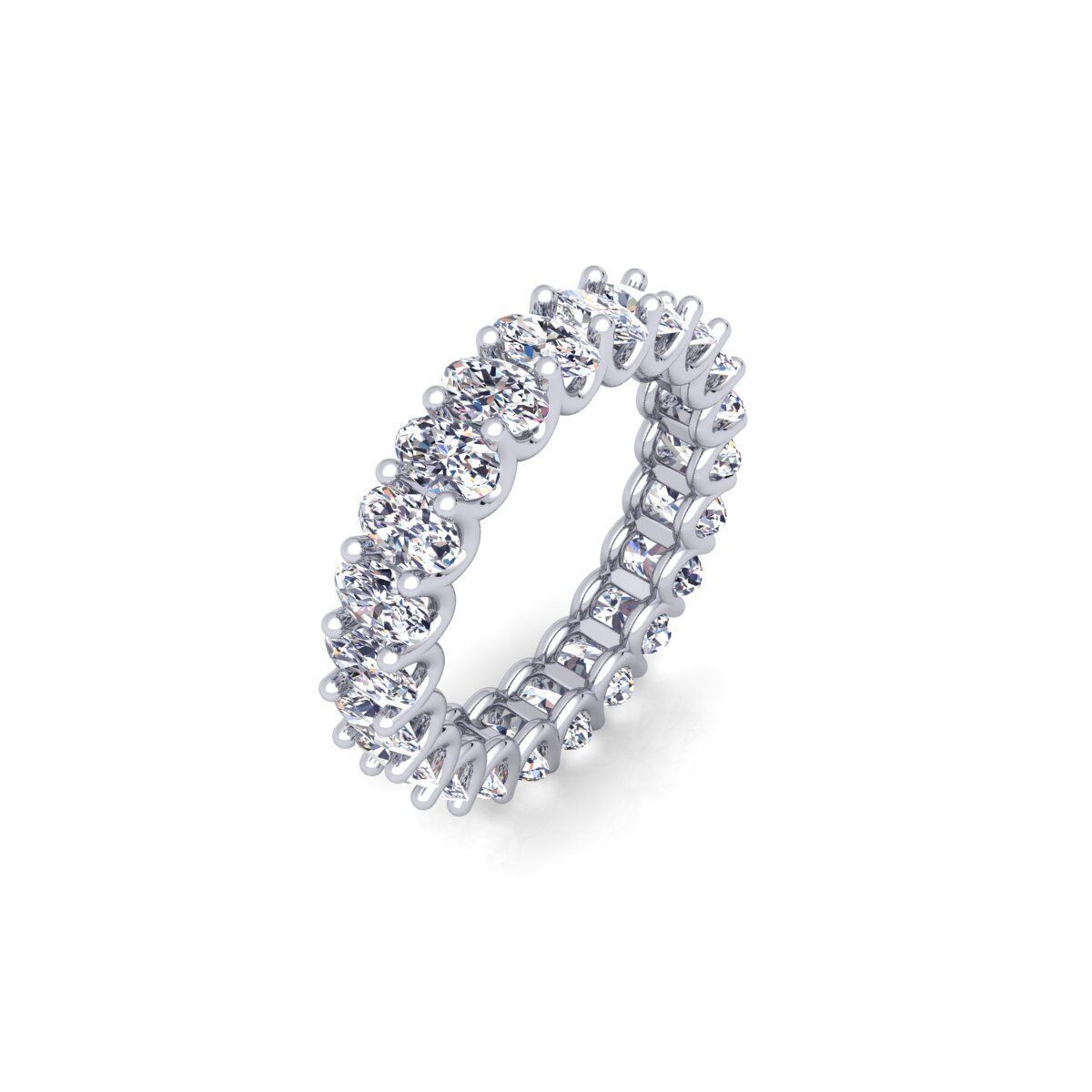 Ovel U shape Eternity Ring 3d Model and Render  3D print model_5