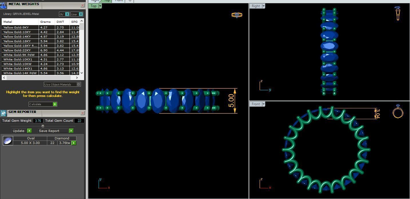 Ovel U shape Eternity Ring 3d Model and Render  3D print model_9