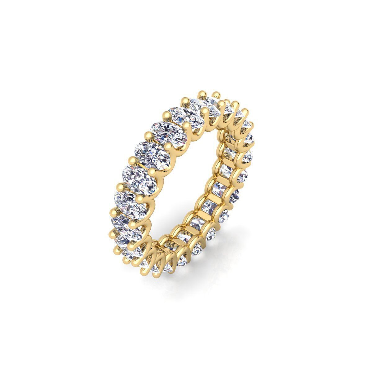 Ovel U shape Eternity Ring 3d Model and Render  3D print model_3