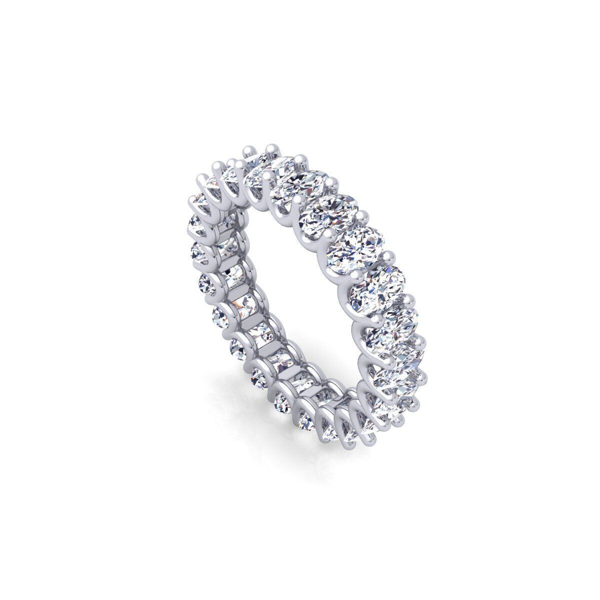 Ovel U shape Eternity Ring 3d Model and Render  3D print model_8